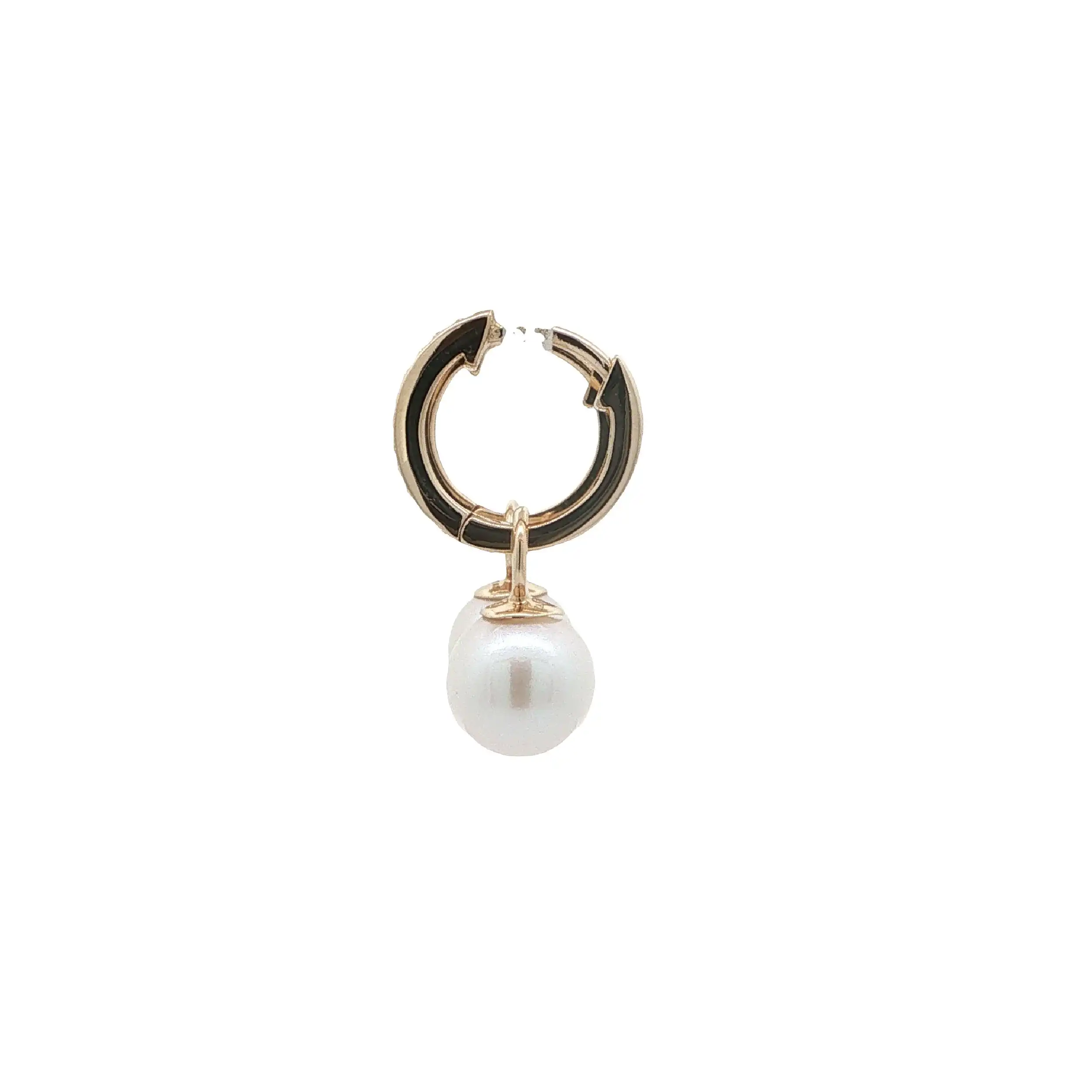 Creolen Gelbgold mit Perle & Diamanten