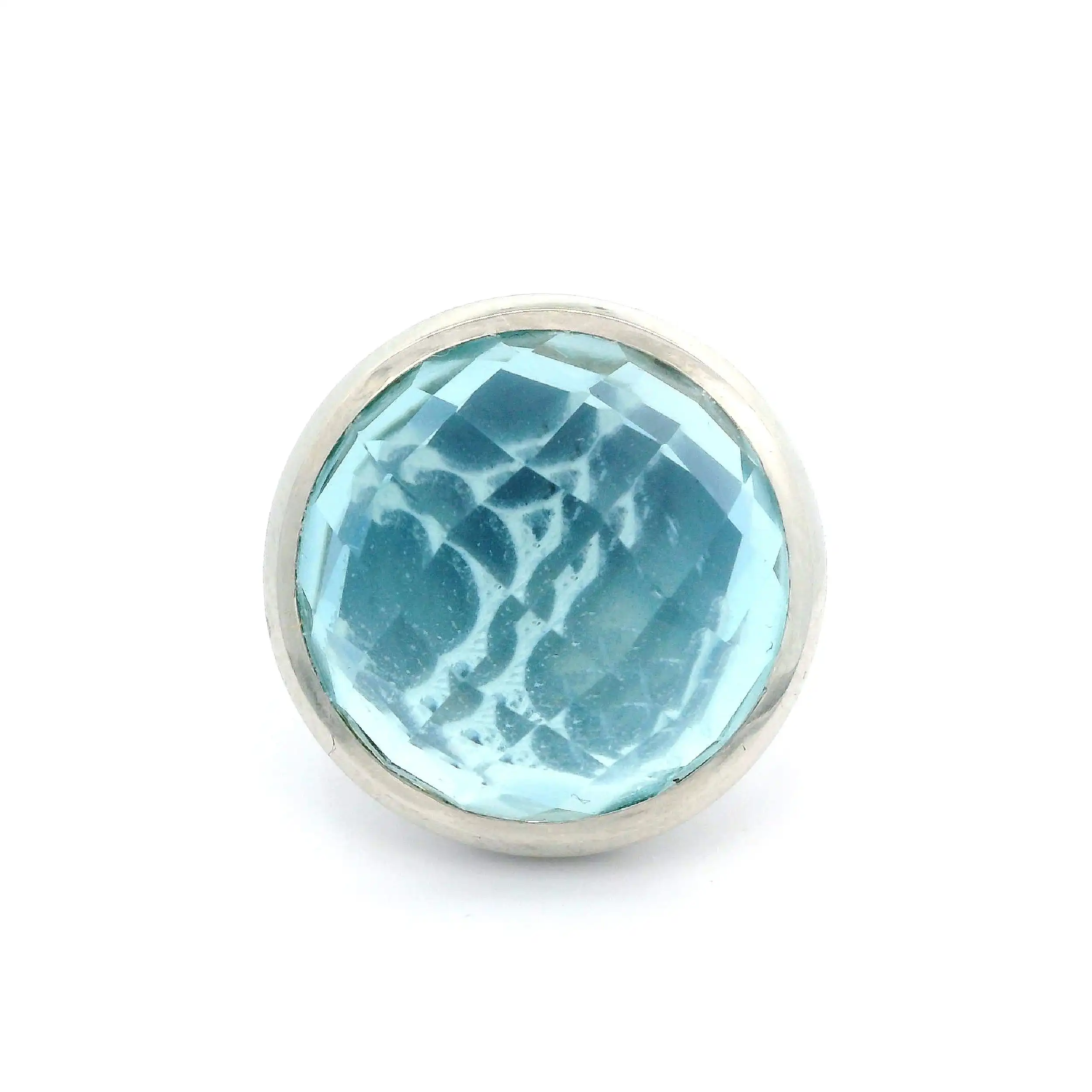 Ring Weißgold mit hellblauem Farbstein Ring Weißgold mit hellblauem Farbstein