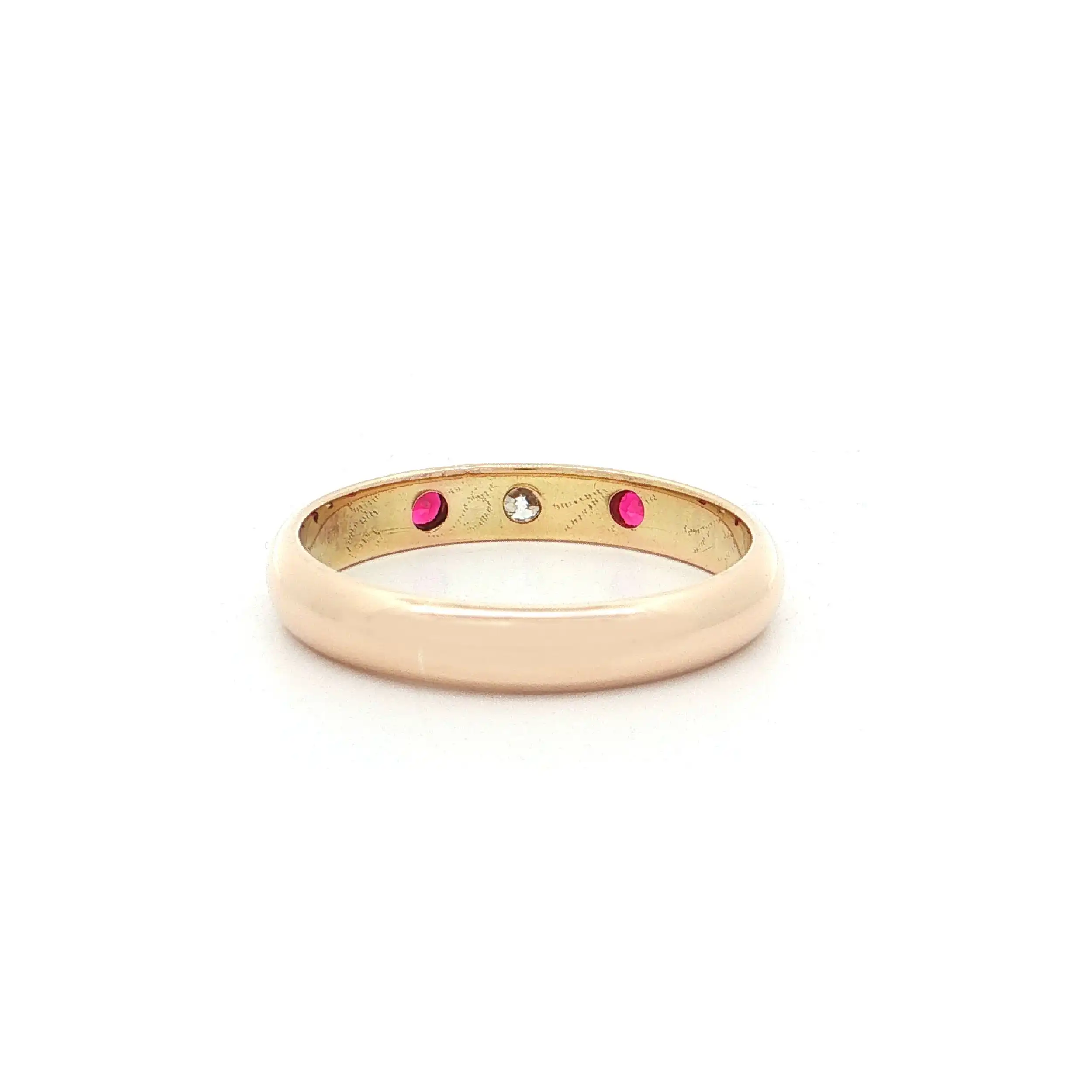 Ring Gelbgold mit Rubinen und Diamant Ring Gelbgold mit Rubinen und Diamant