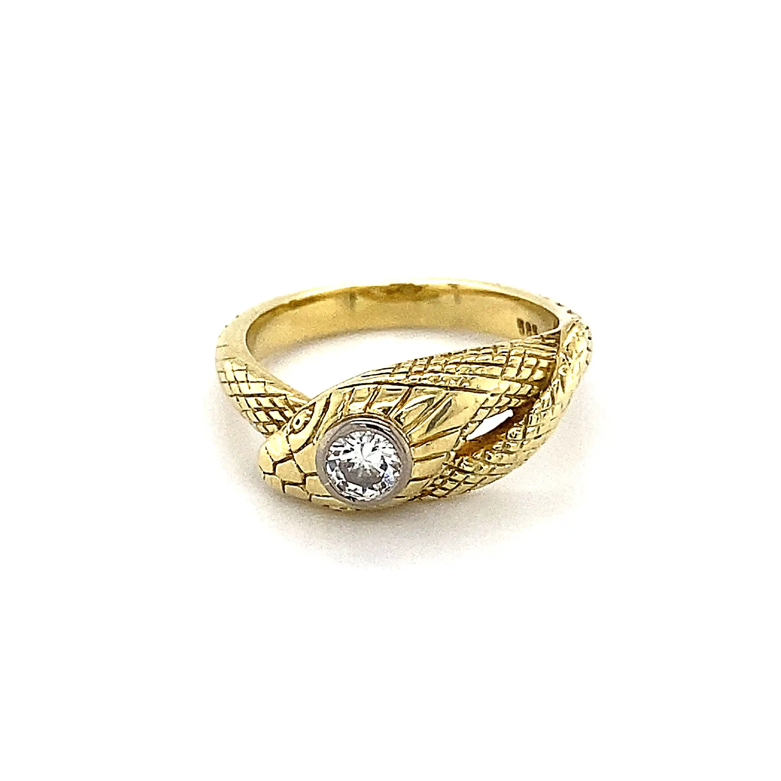Ring Gelbgold Schlange mit Brillant Ring Gelbgold Schlange mit Brillant