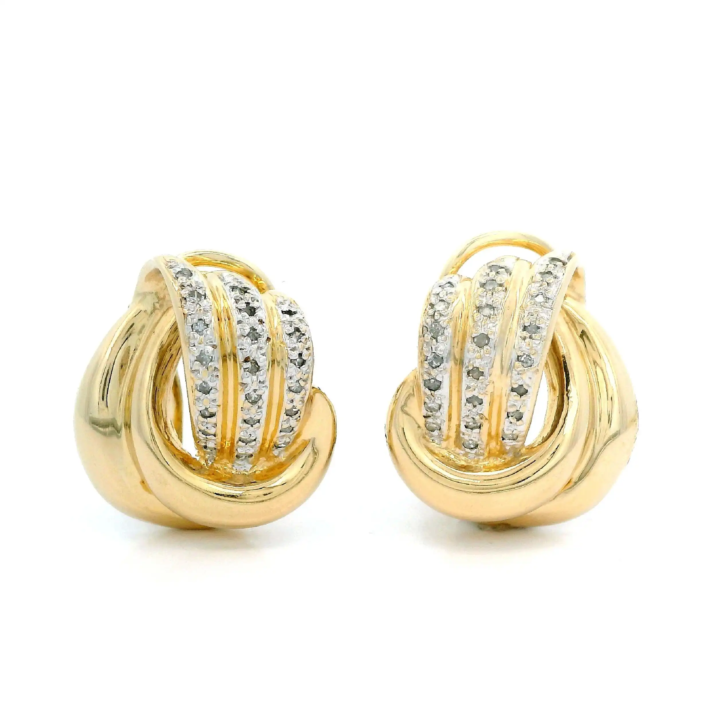 Ohrclips Bicolor mit Diamanten Ohrclips Bicolor mit Diamanten