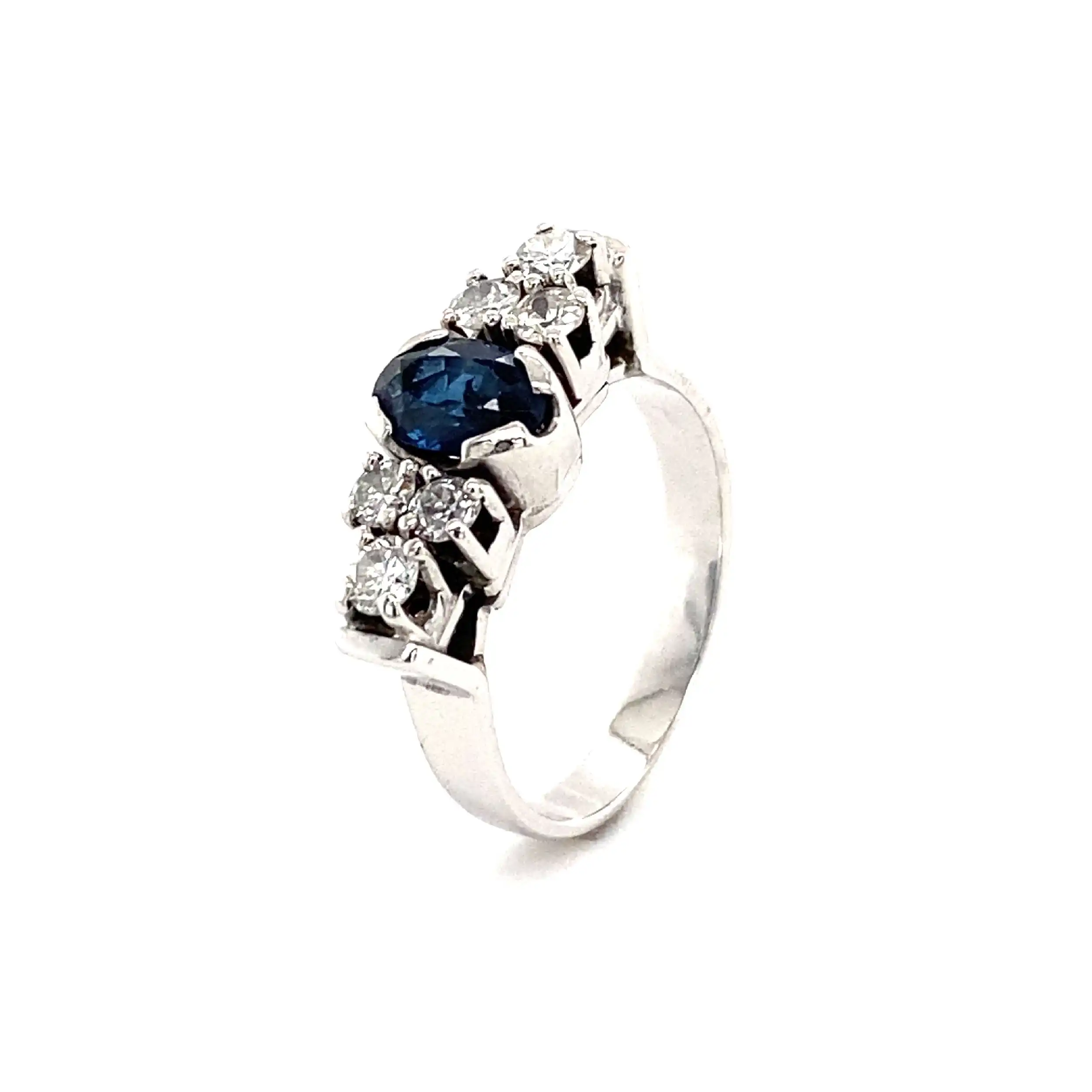 Ring Weißgold mit Saphir & Brillanten
