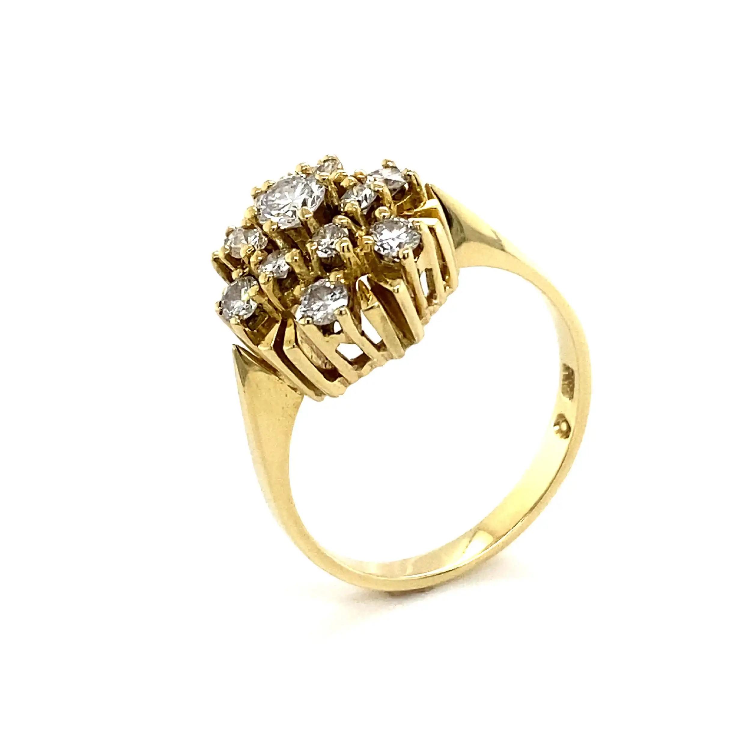 Ring Gelbgold mit Brillant Solitär & Melée-Besatz Ring Gelbgold mit Brillant Solitär & Melée-Besatz