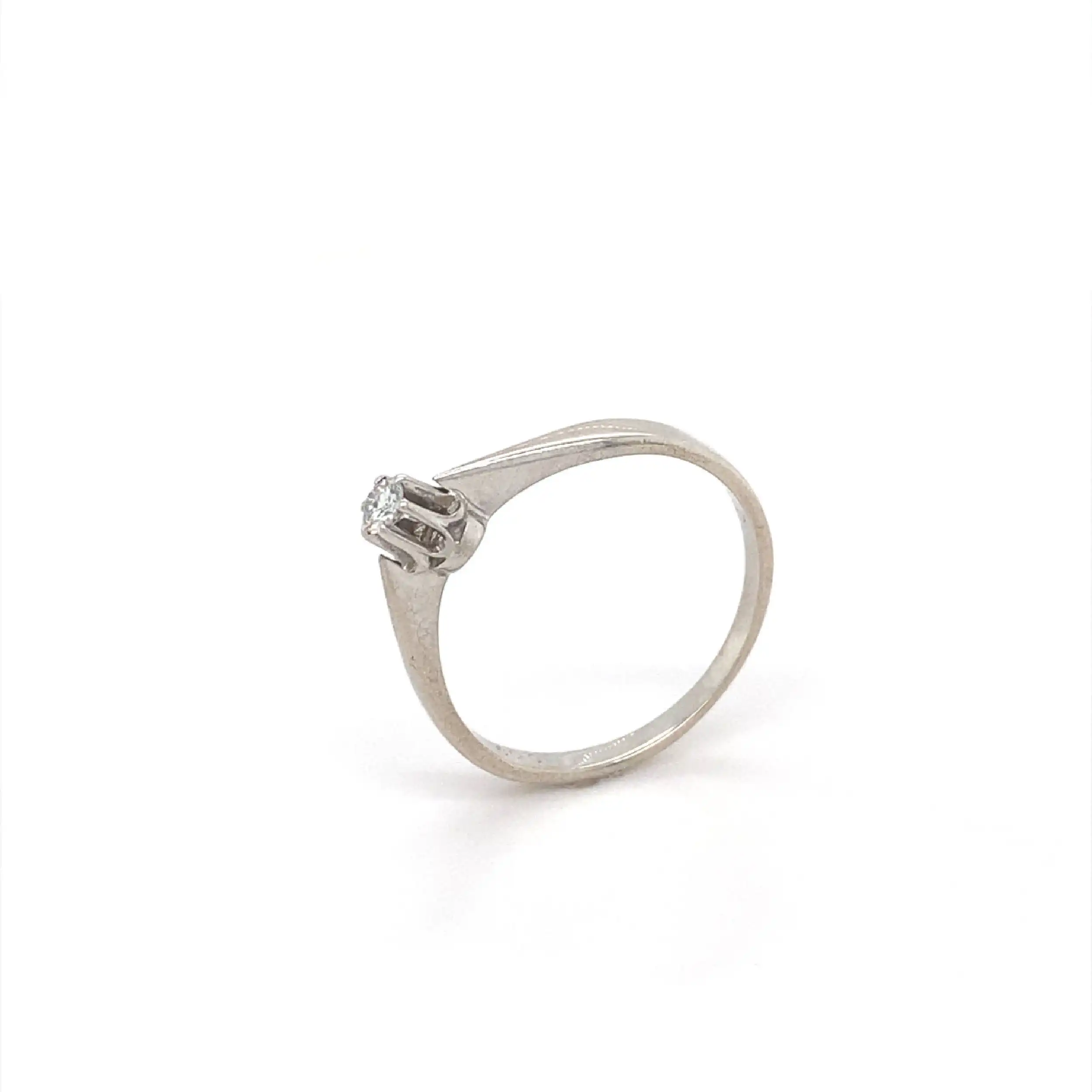 Ring Weißgold mit Brillant, graviert mit 0,13ct Ring Weißgold mit Brillant, graviert mit 0,13ct