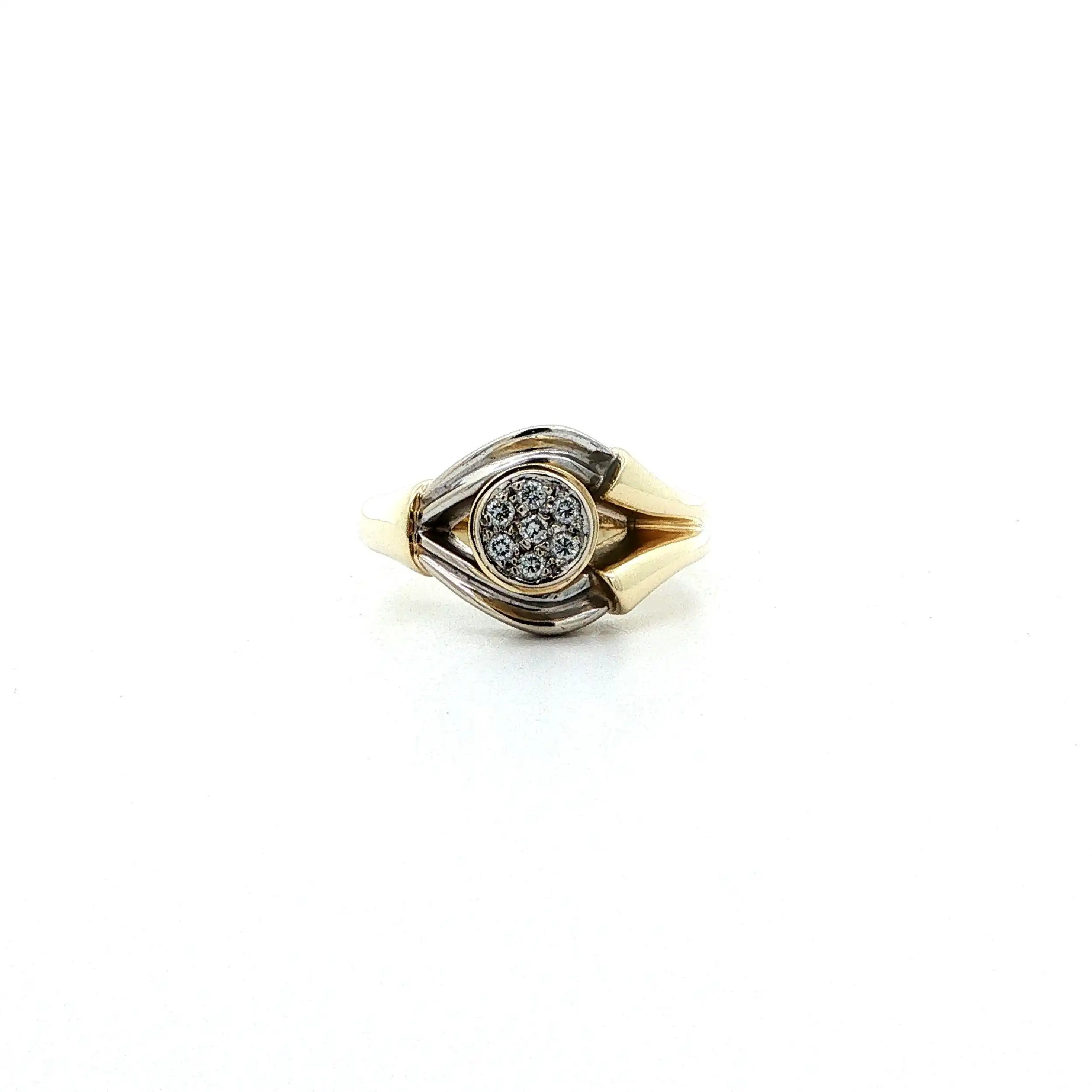 Ring Bicolor mit Brillanten, graviert mit 0,14ct.