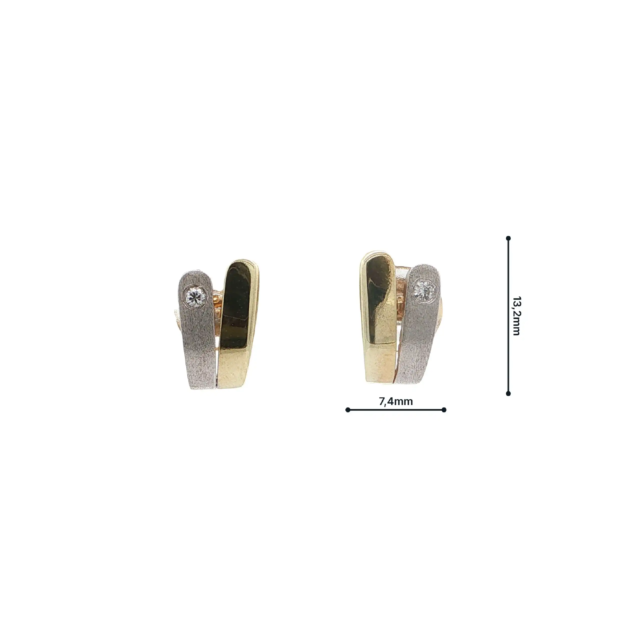 Ohrstecker Bicolor mit Zirkonia