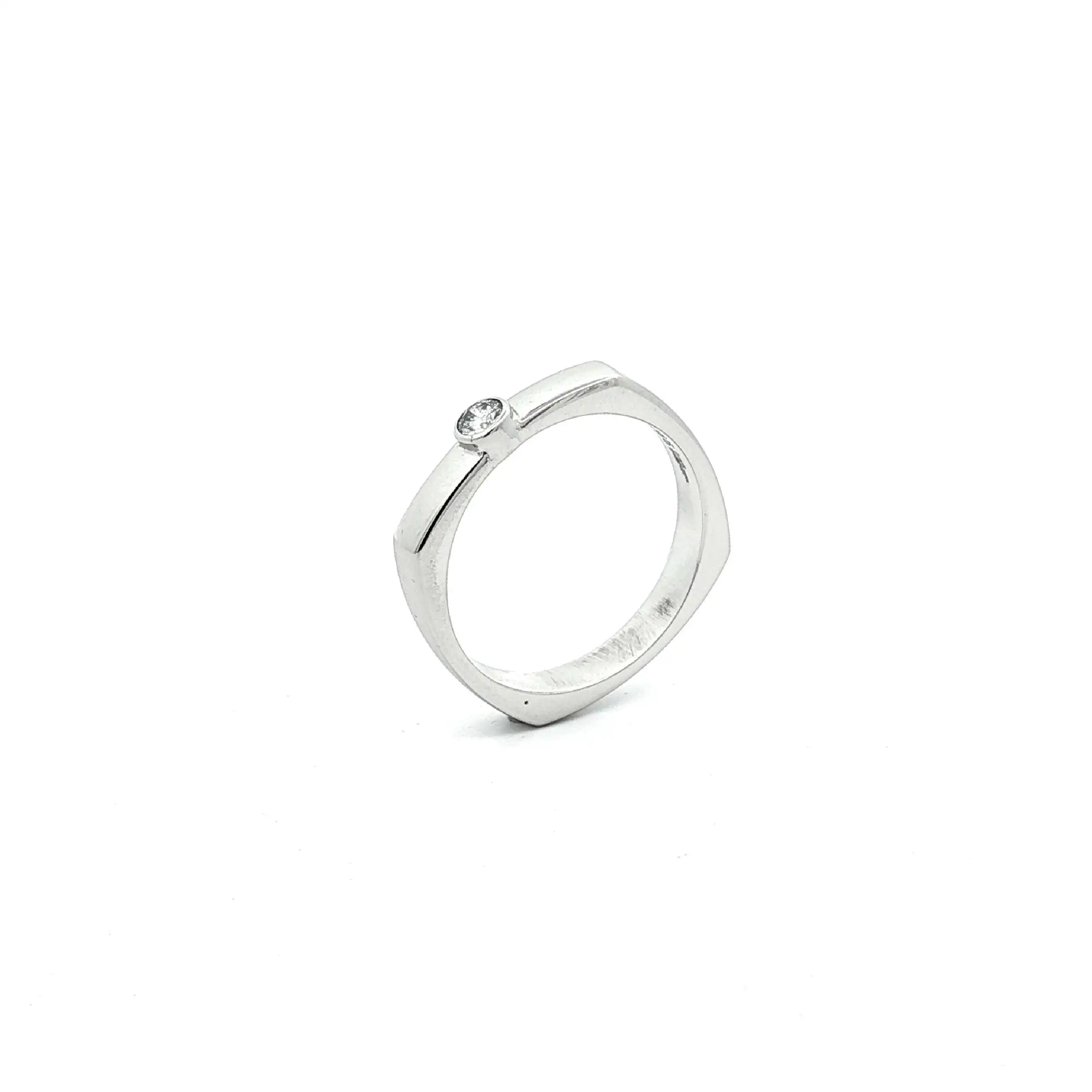 Ring Weißgold mit Brillant Ring Weißgold mit Brillant