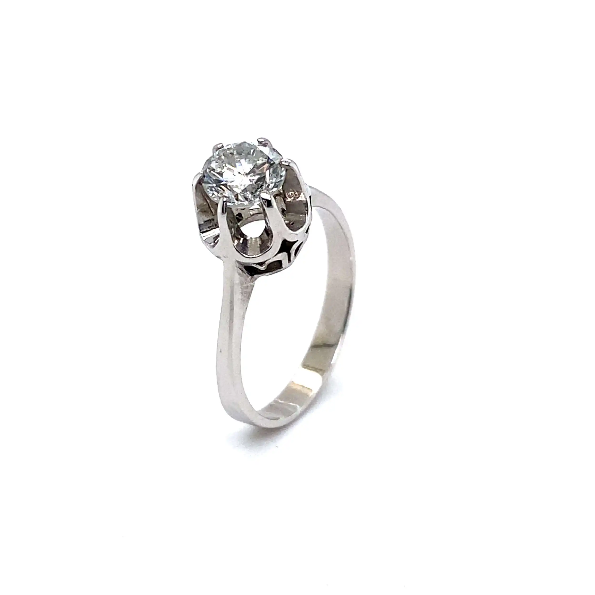 Ring Weißgold mit Solitär Brillant, graviert mit 1,00ct Ring Weißgold mit Solitär Brillant, graviert mit 1,00ct