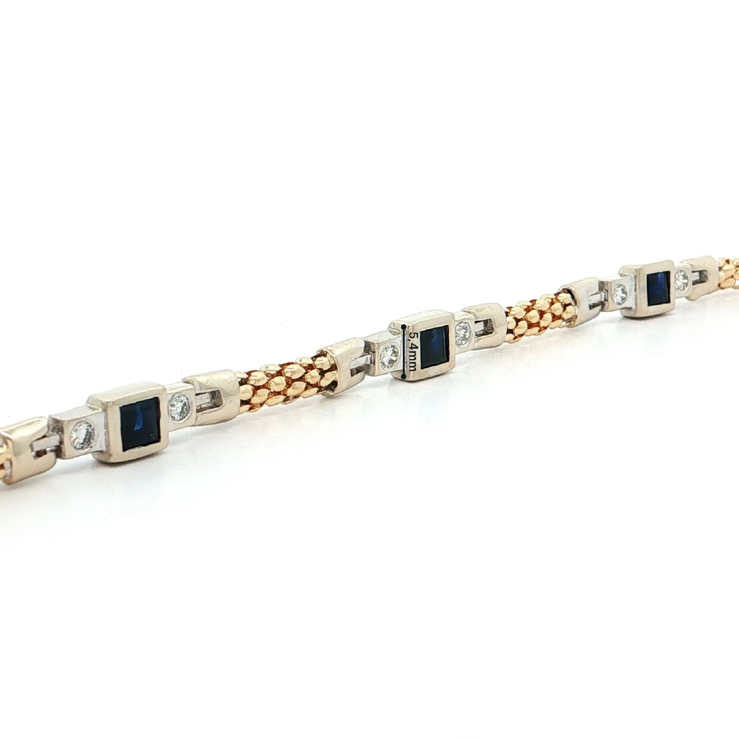 Armband Bicolor mit Saphiren und Brillanten Armband Bicolor mit Saphiren und Brillanten