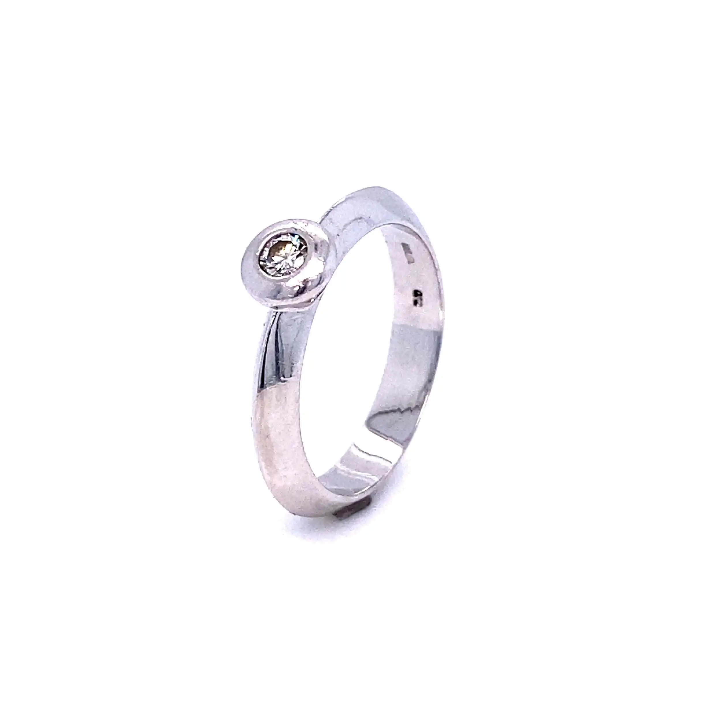 Ring Weißgold mit Brillant, graviert 0,12ct Ring Weißgold mit Brillant, graviert 0,12ct