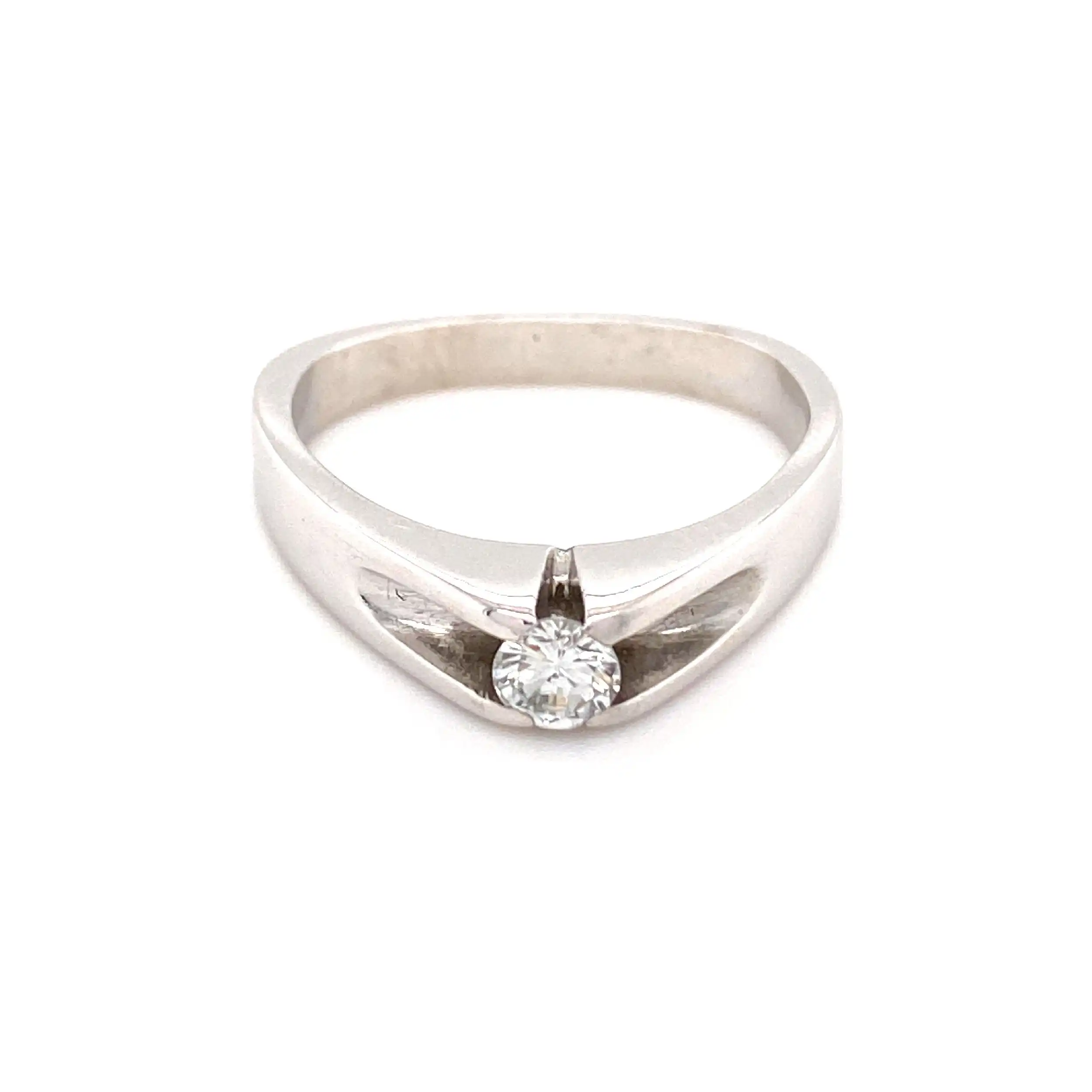 Ring Weißgold mit Brillant Ring Weißgold mit Brillant