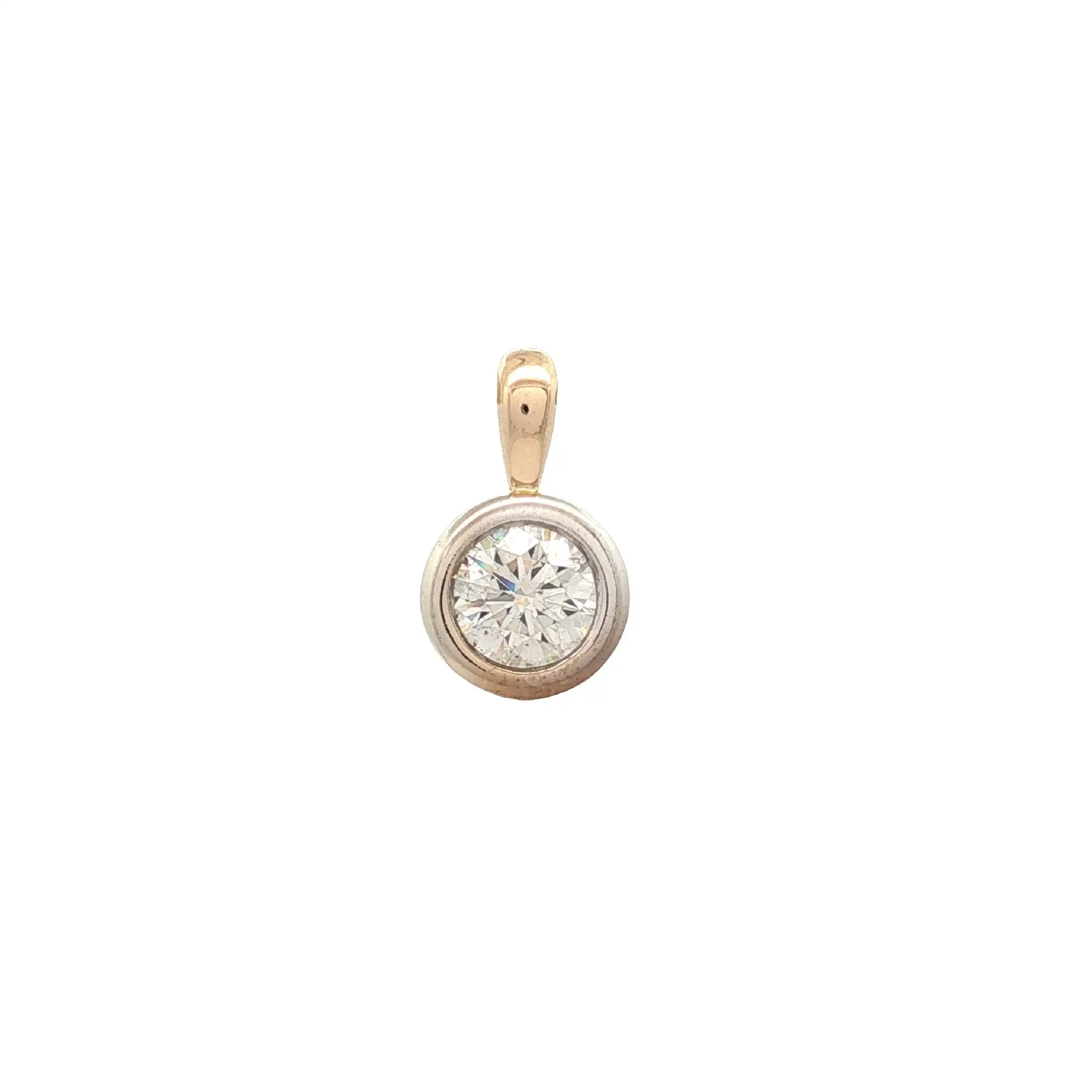 Anhänger Bicolor Christ mit Brillant Solitär, graviert mit 1,00ct Anhänger Bicolor Christ mit Brillant Solitär, graviert mit 1,00ct