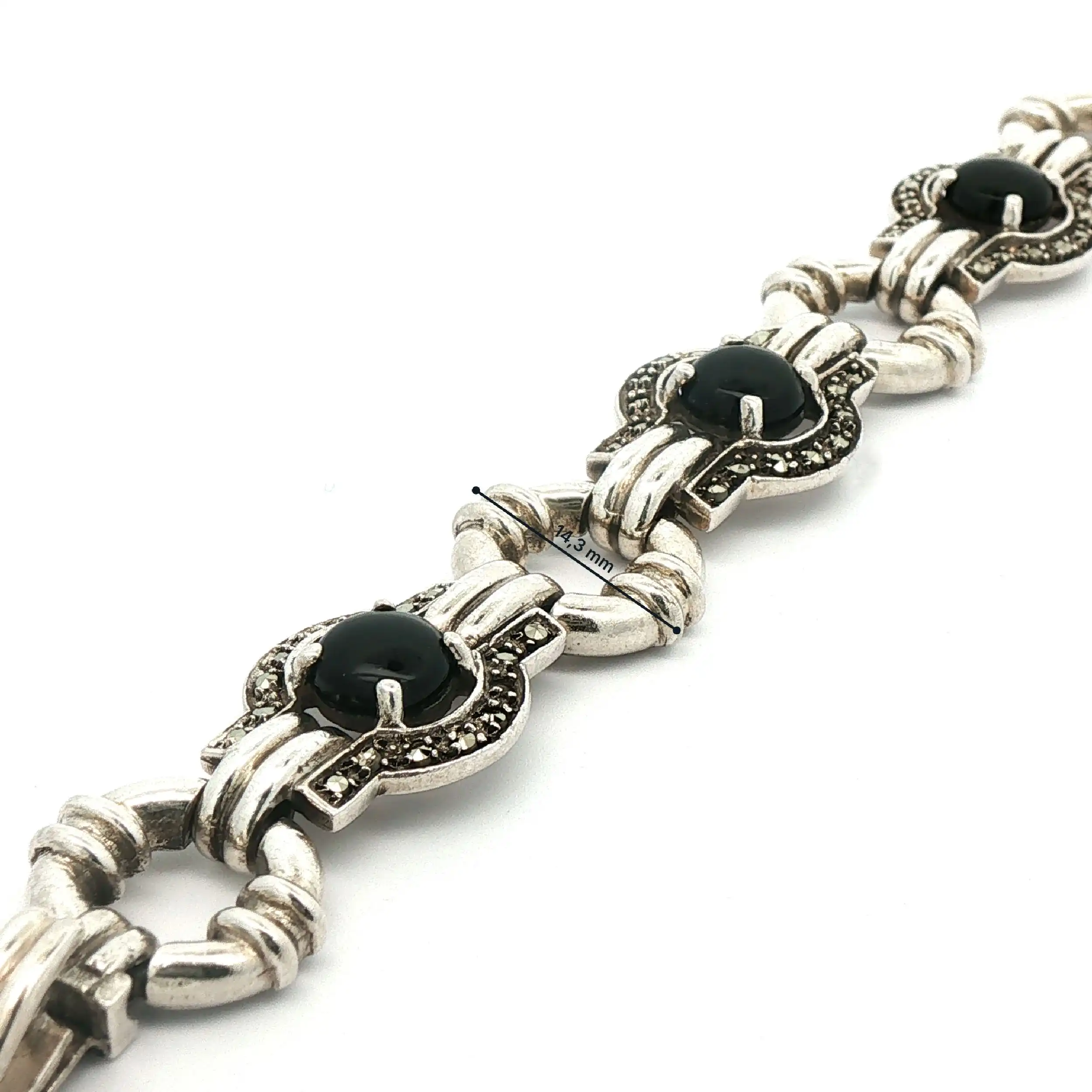 Armband Silber mit schwarzen Steinen Armband Silber mit schwarzen Steinen