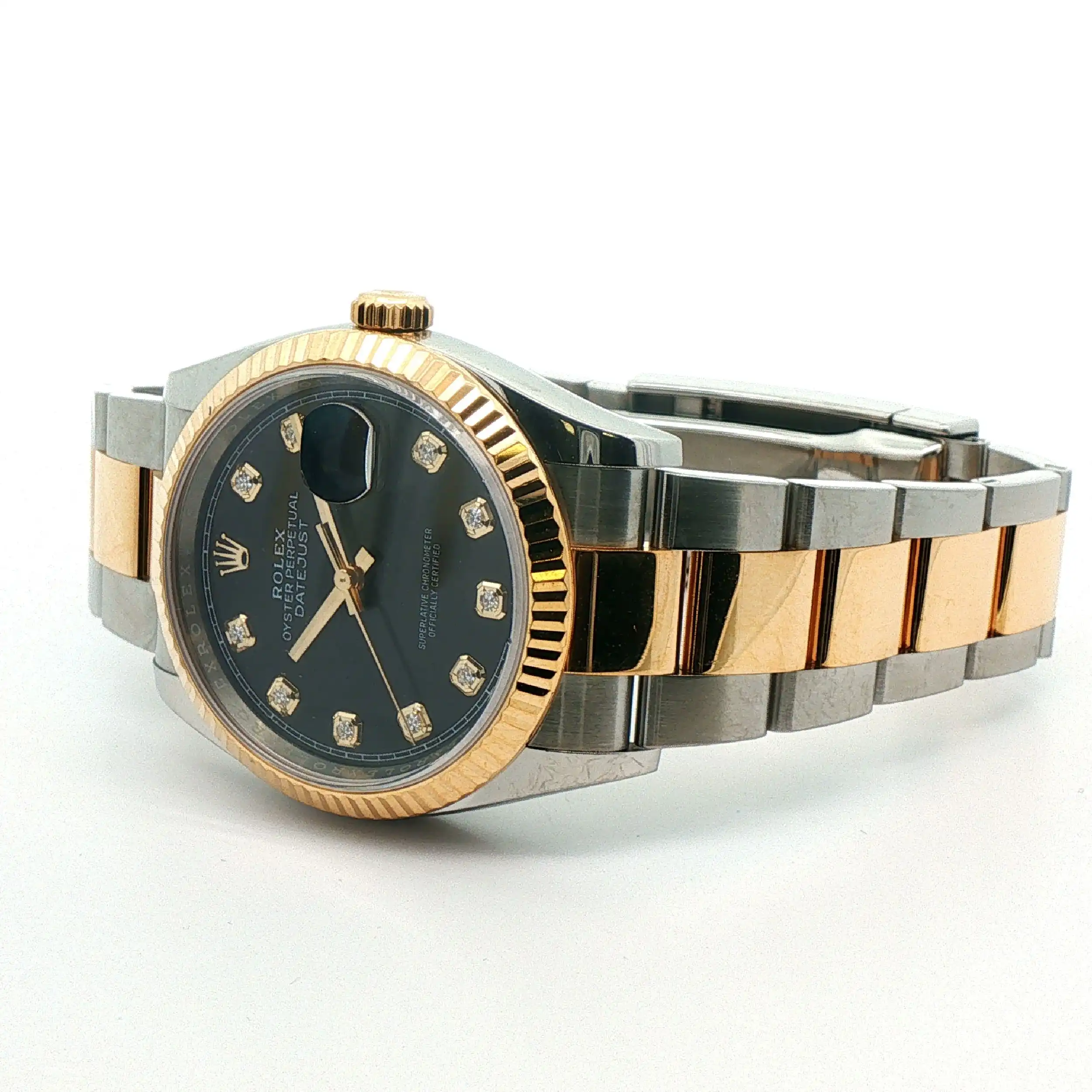 Damenuhr Rolex Datejust Bicolor mit Diamant Ziffernblatt
