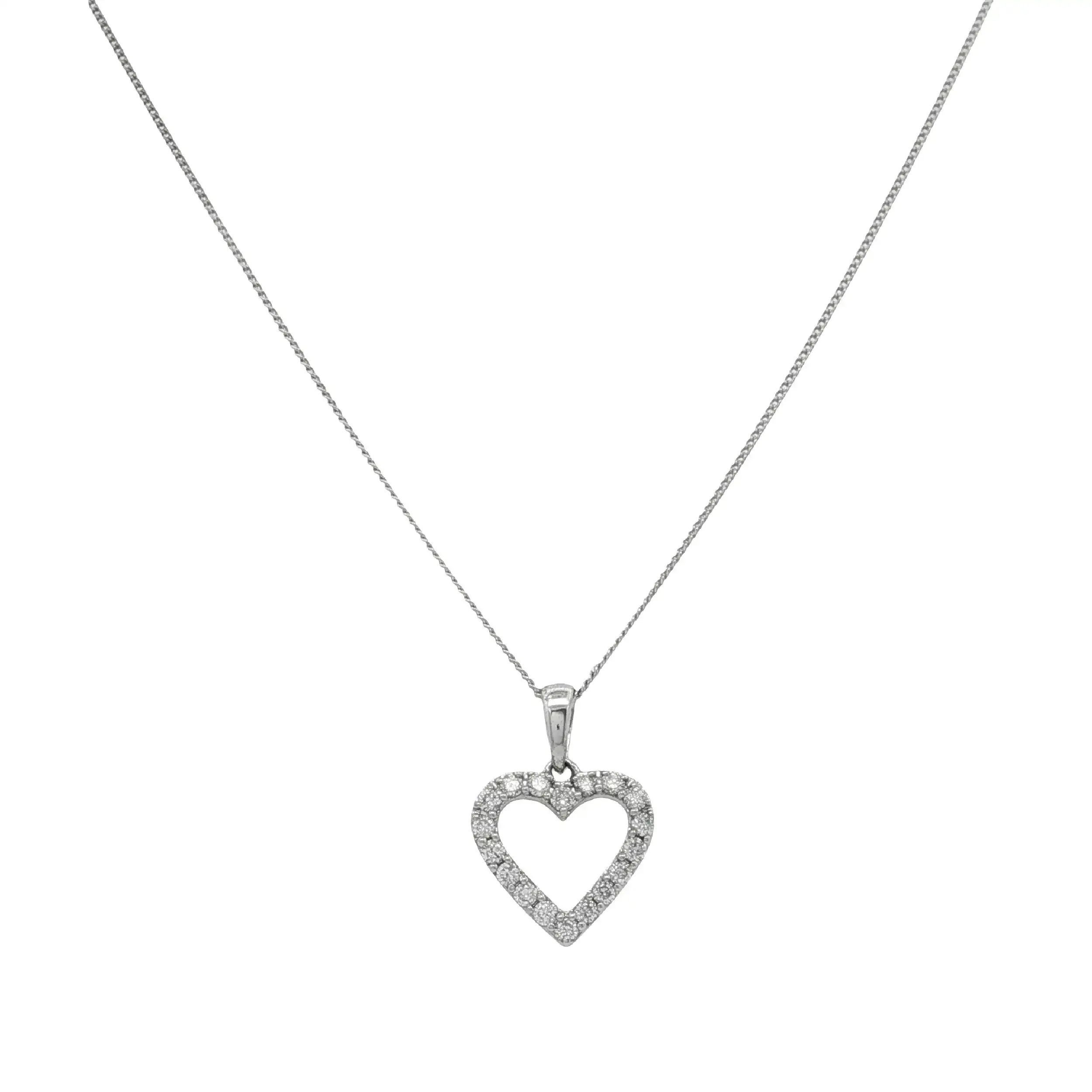 Kette mit Herzanhänger Brillantbesatz