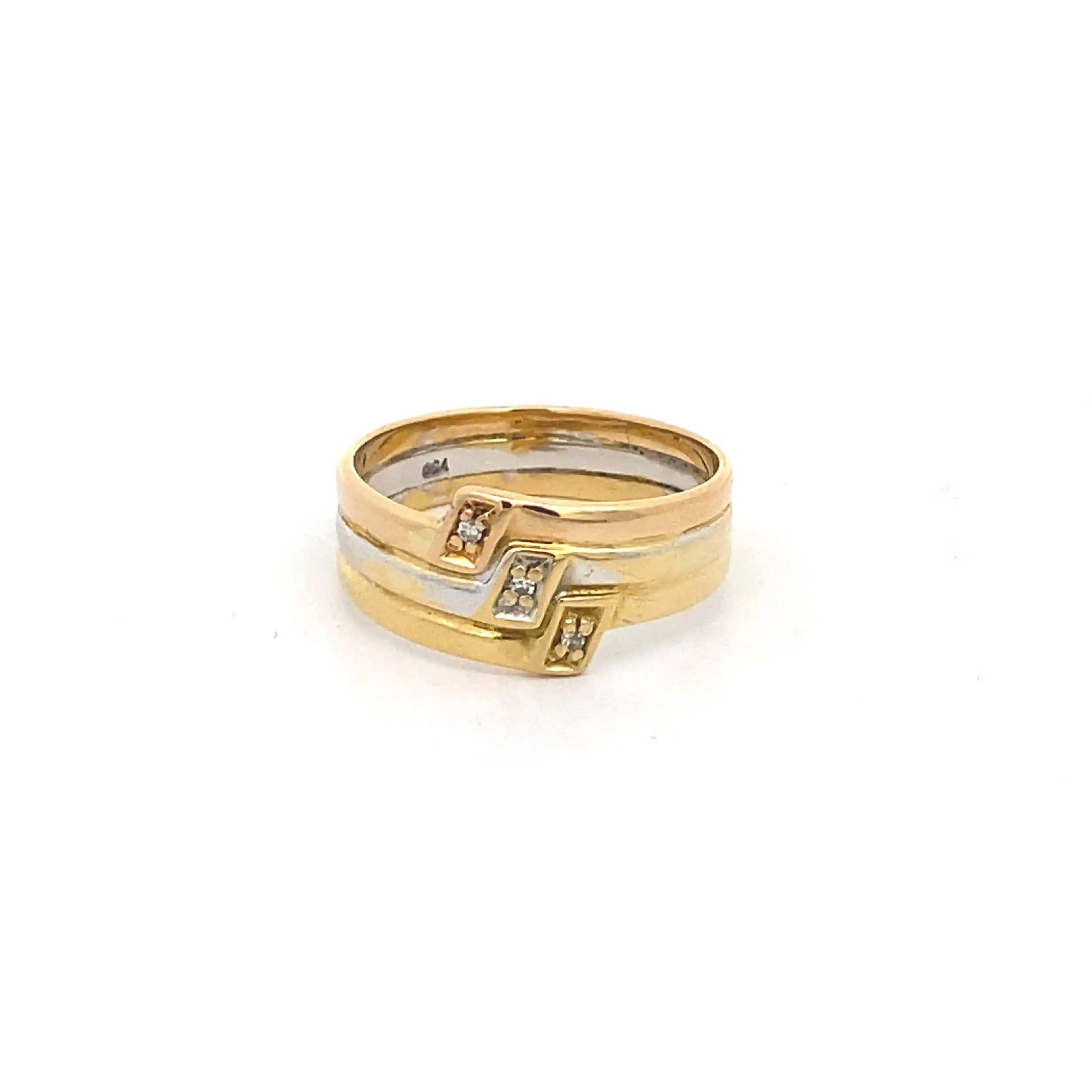 Ring Tricolor mit Diamanten