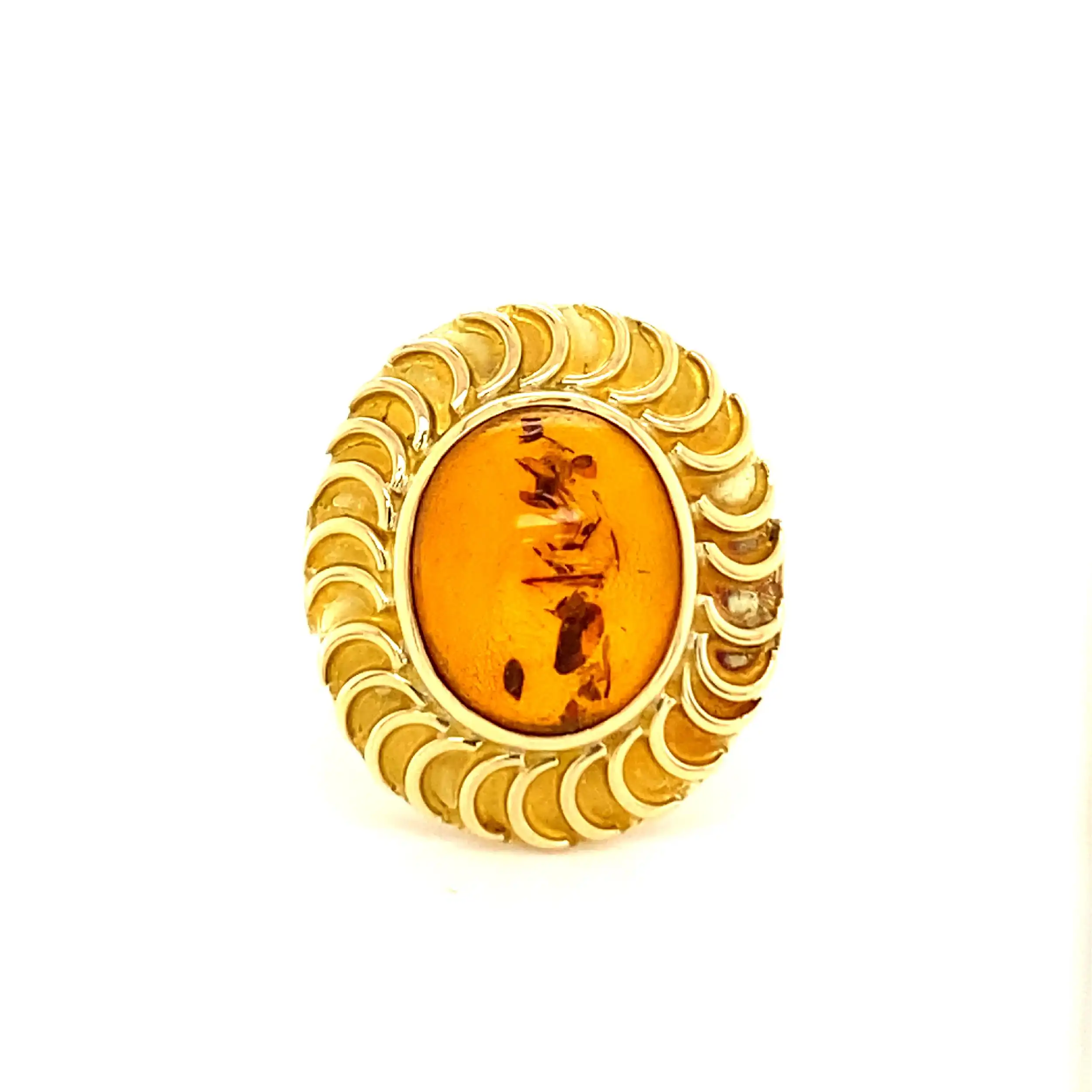 Ring Gelbgold mit Bernstein Ring Gelbgold mit Bernstein