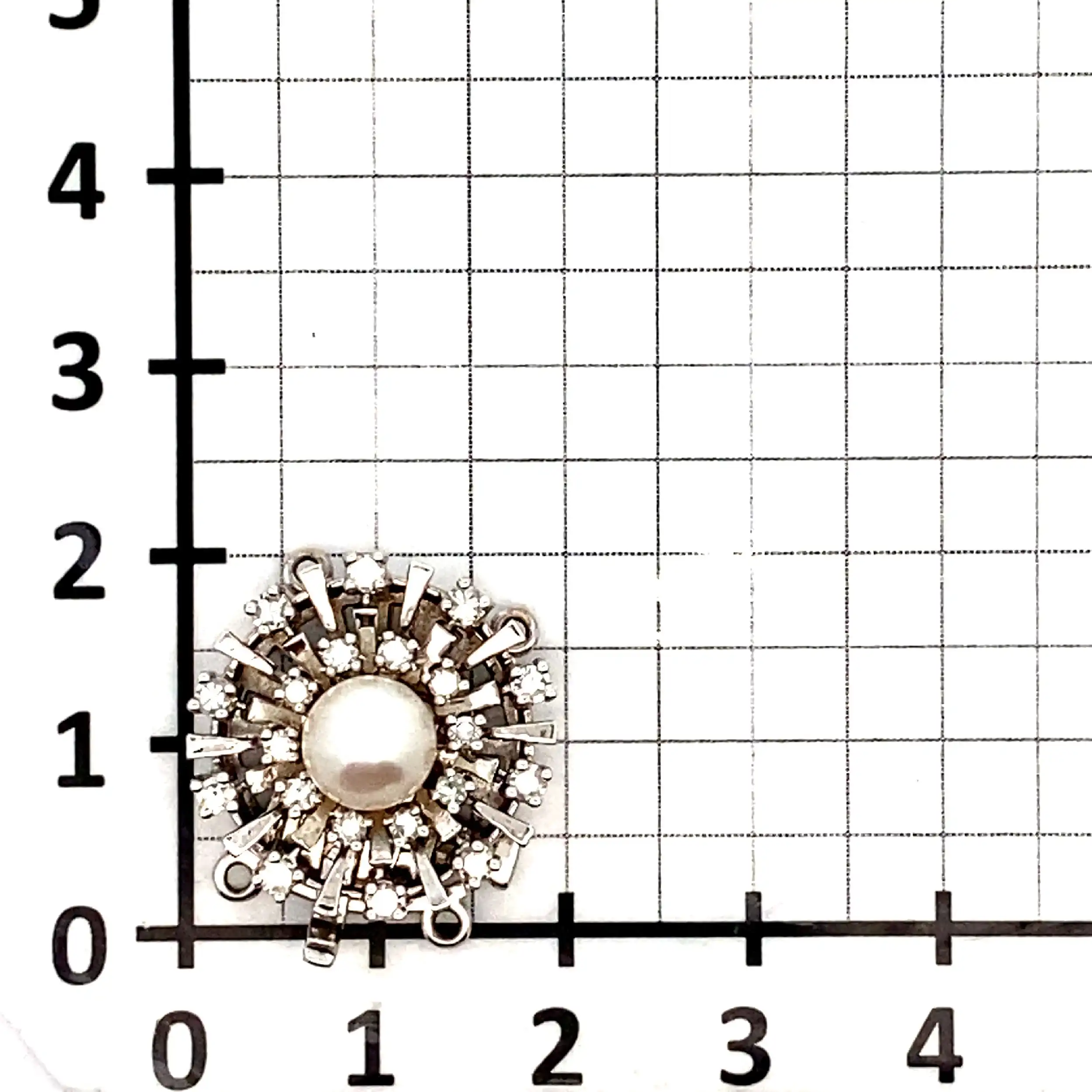 Perlenkettenschloss Weißgold mit Perle und Diamanten Perlenkettenschloss Weißgold mit Perle und Diamanten