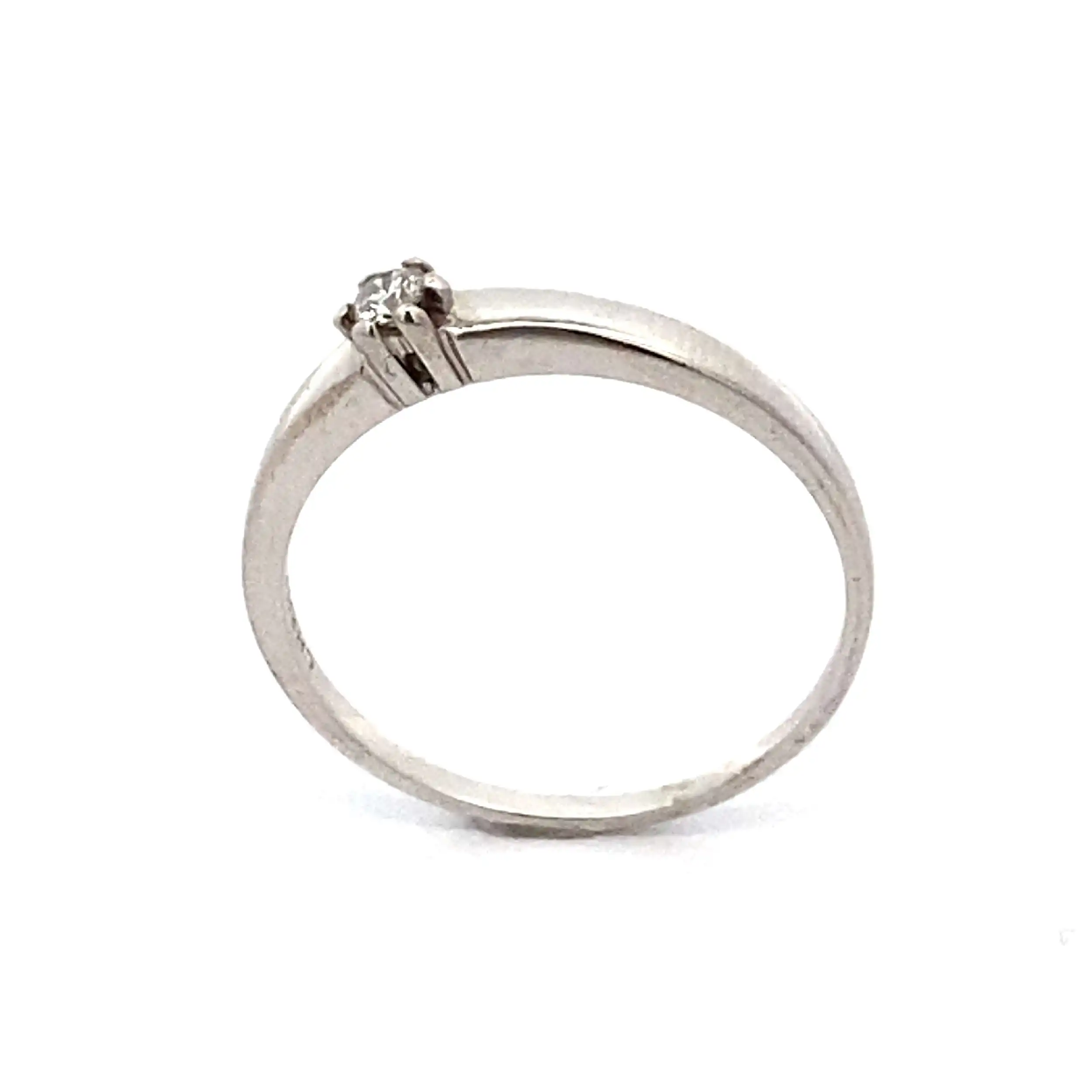 Ring Weißgold "Christ" mit Brillant Solitär, graviert mit 0,08ct