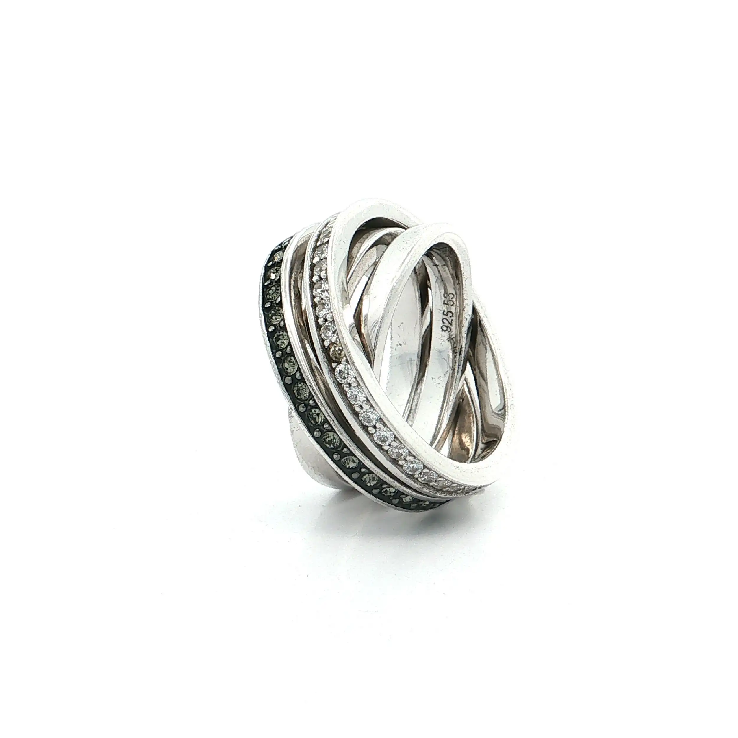Rollring Silber mit Zirkonia