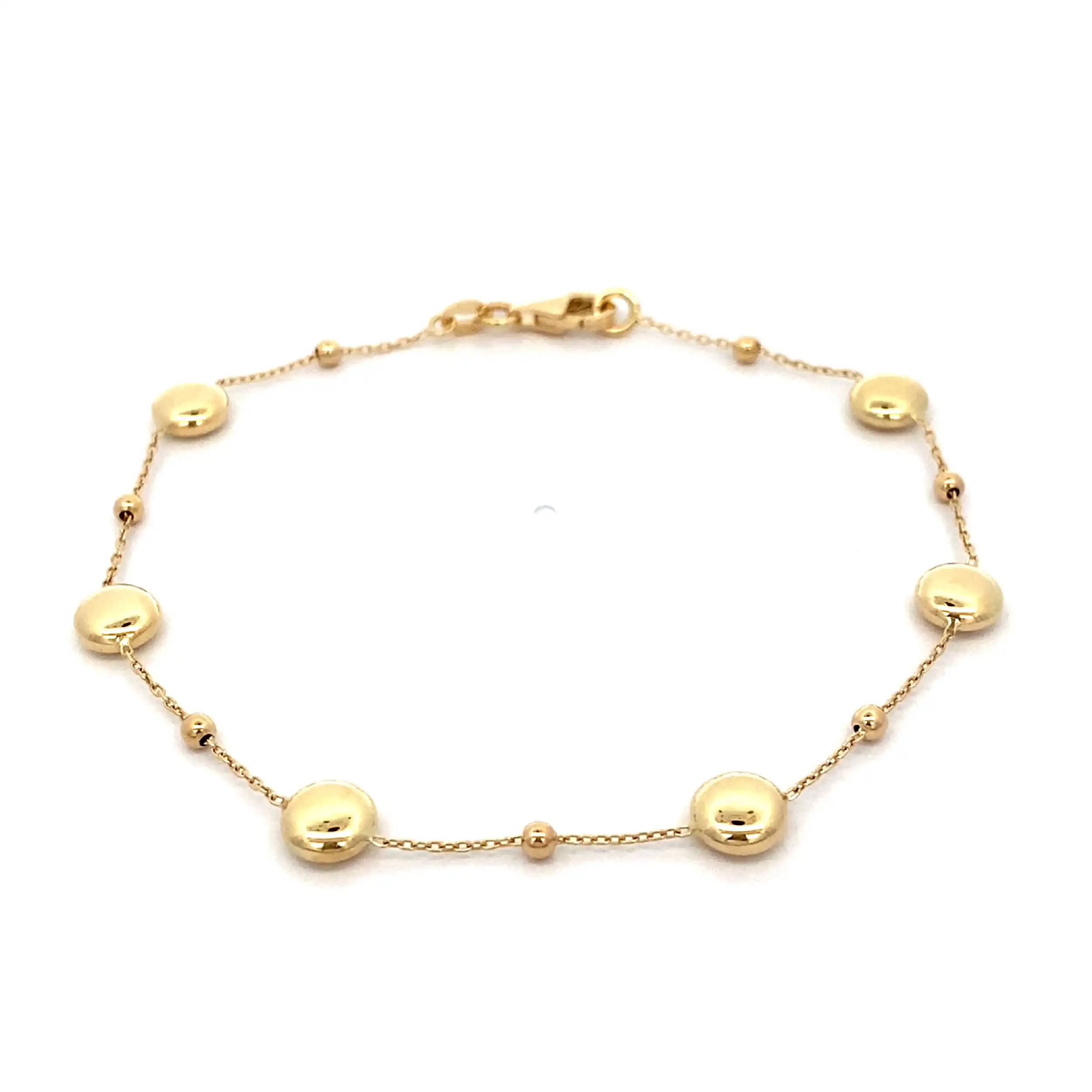 Ankerarmband mit Kugeln und Linsen Gelbgold Ankerarmband mit Kugeln und Linsen Gelbgold