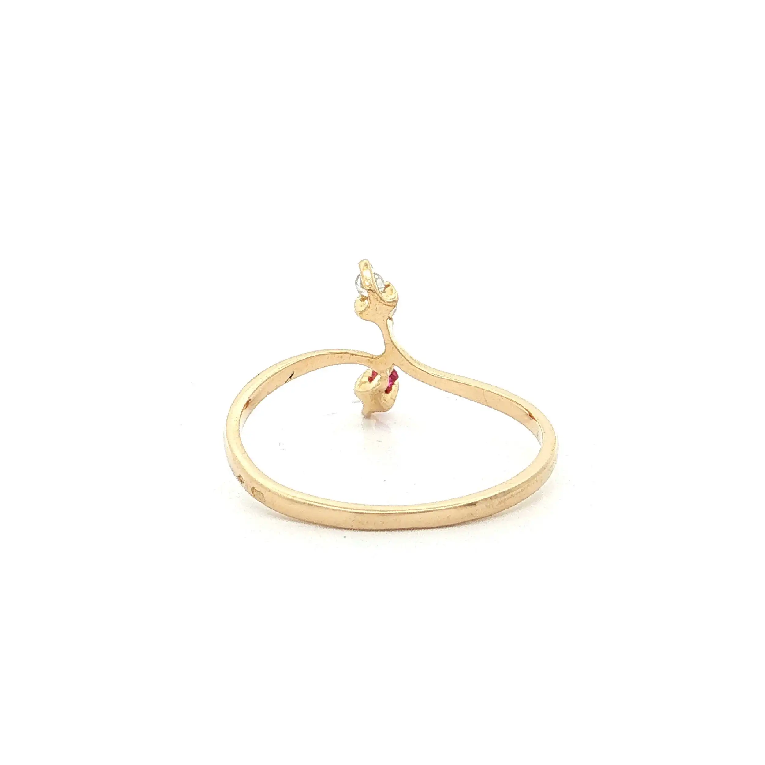 Ring Gelbgold mit Rubinen und Diamanten