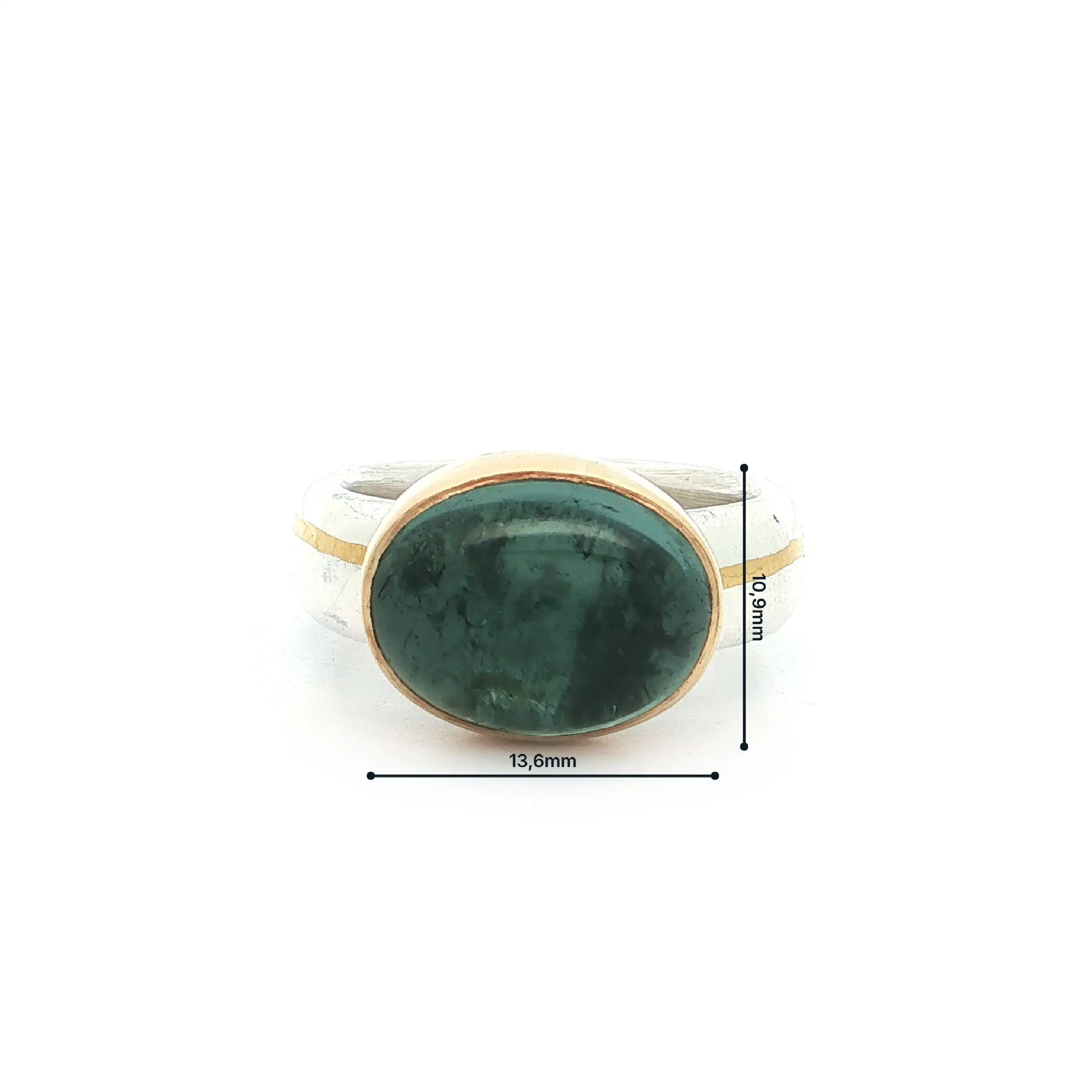 Ring Silber Gold mit Beryllcabochon Ring Silber Gold mit Beryllcabochon