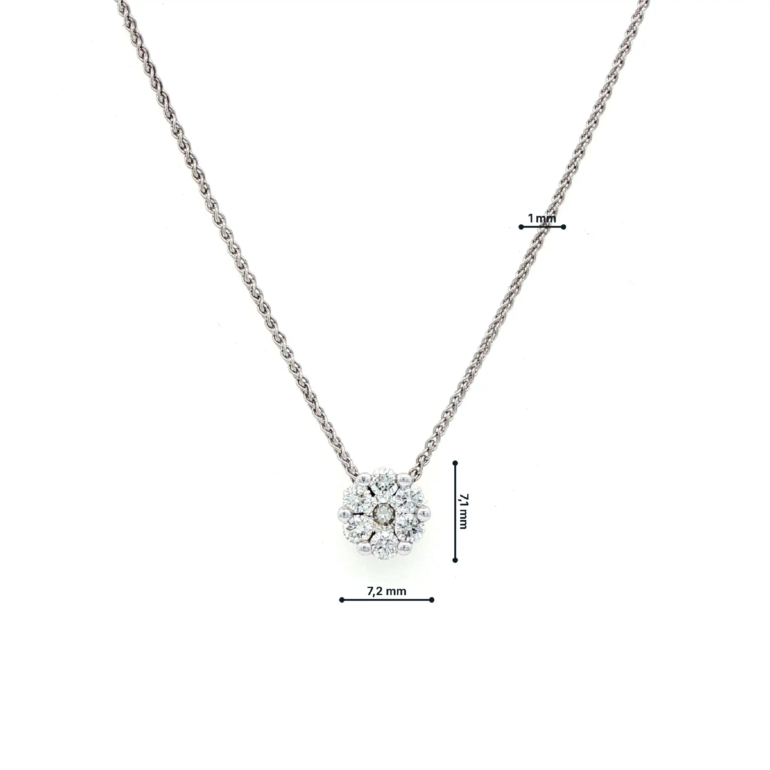 Kette Weißgold mit Brillant-Anhänger von Moncara