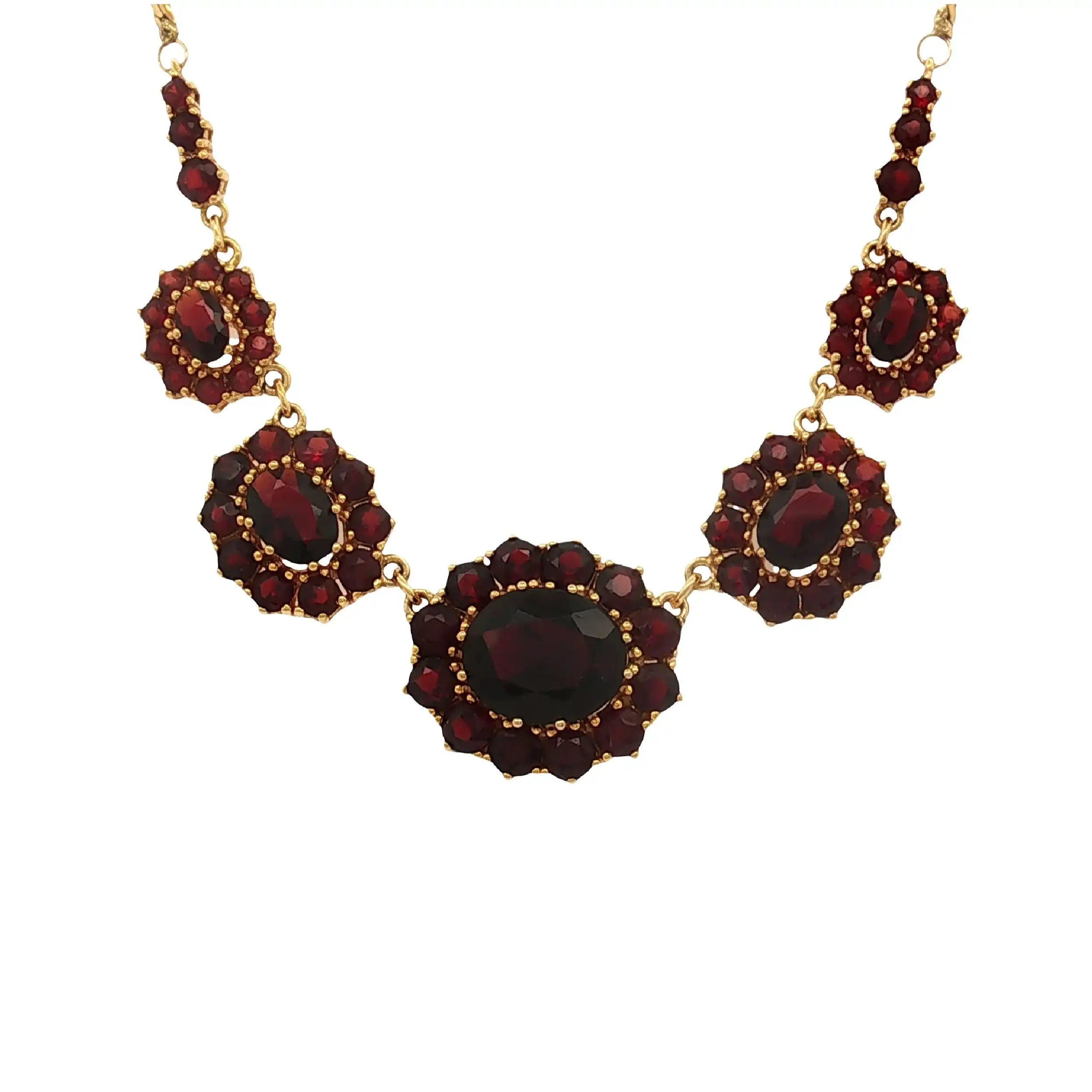 Collier Gelbgold mit Granat Collier Gelbgold mit Granat