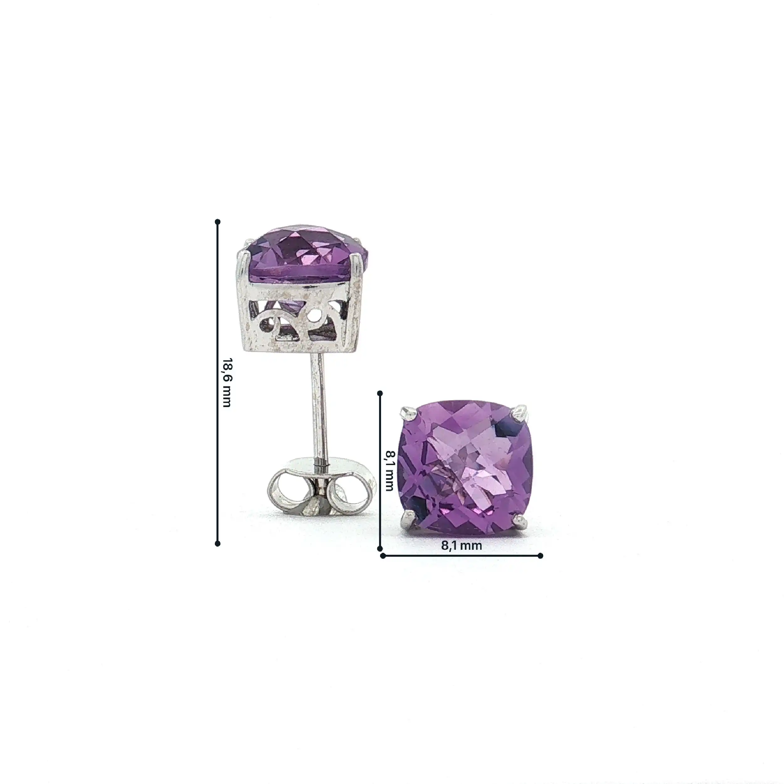 Ohrringe Weißgold mit Amethyst Ohrringe Weißgold mit Amethyst