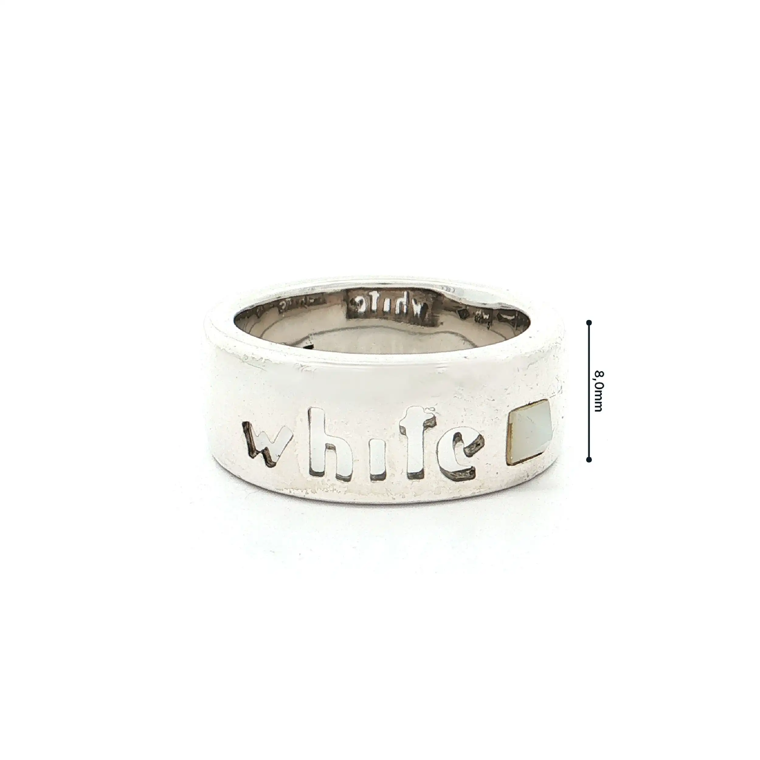 Ring Silber "White" mit weißem Farbstein