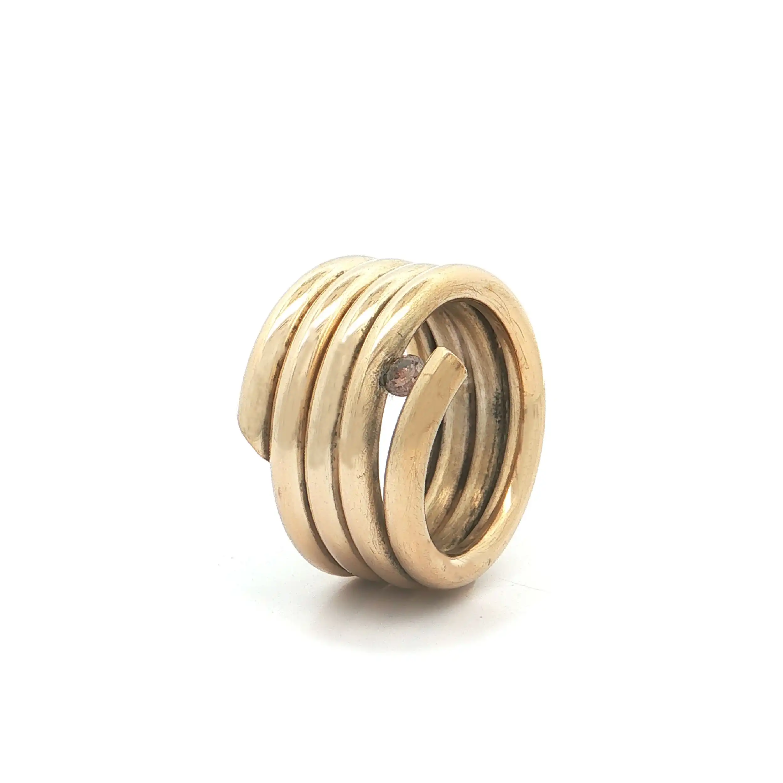 Ring Silber vergoldet mit Brillant