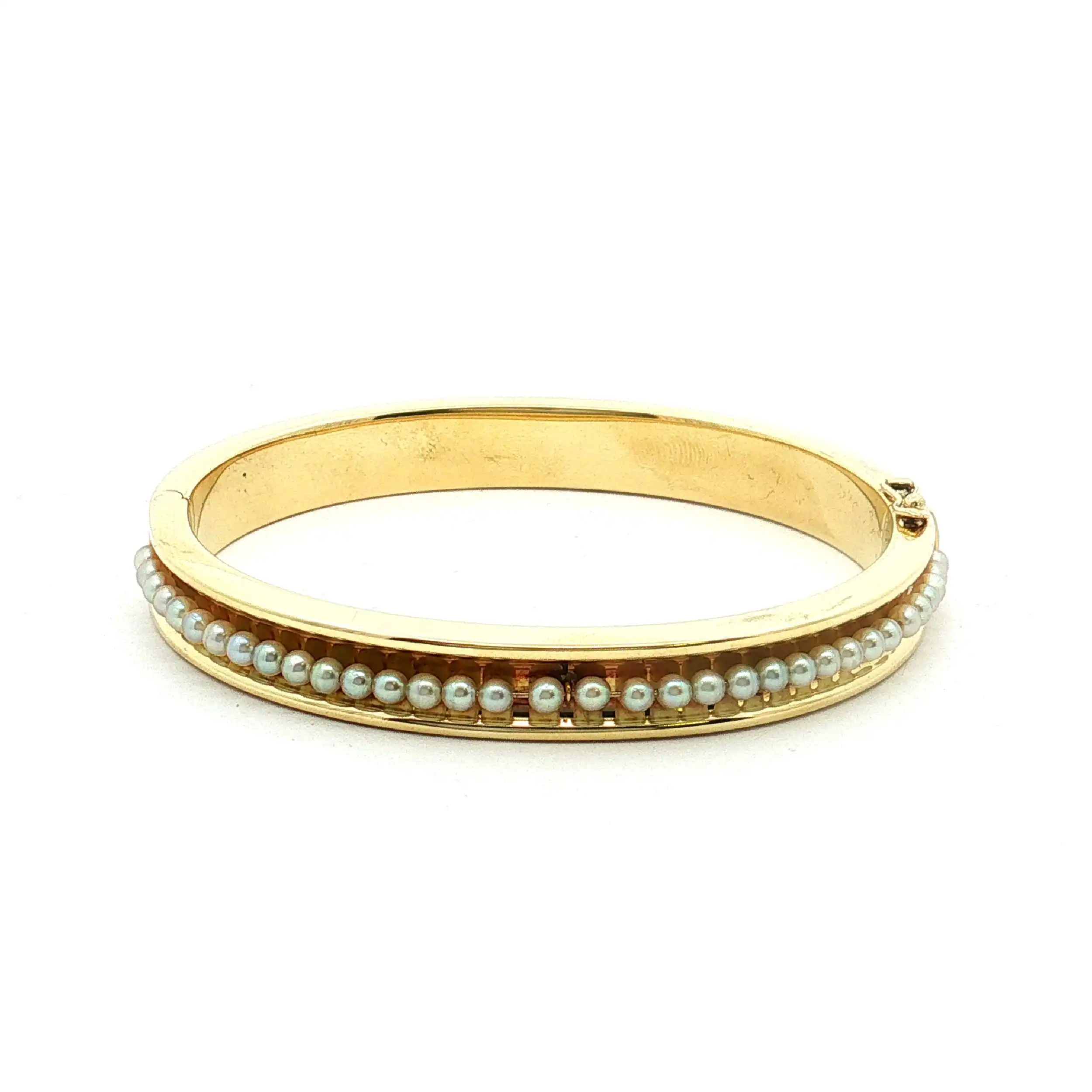 Armreif Gelbgold mit Perlen