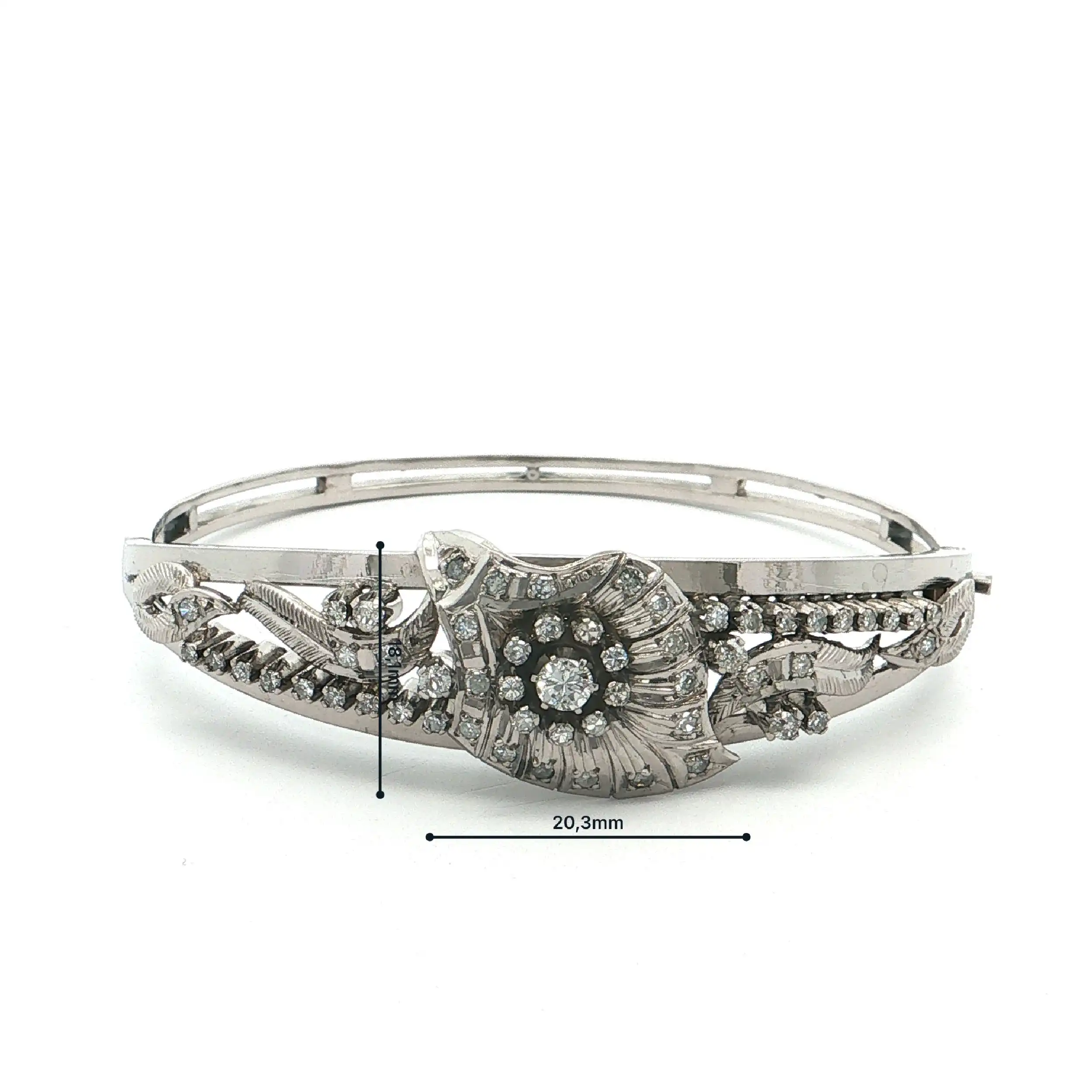 Armreif Weißgold mit Brillant und Diamanten Armreif Weißgold mit Brillant und Diamanten