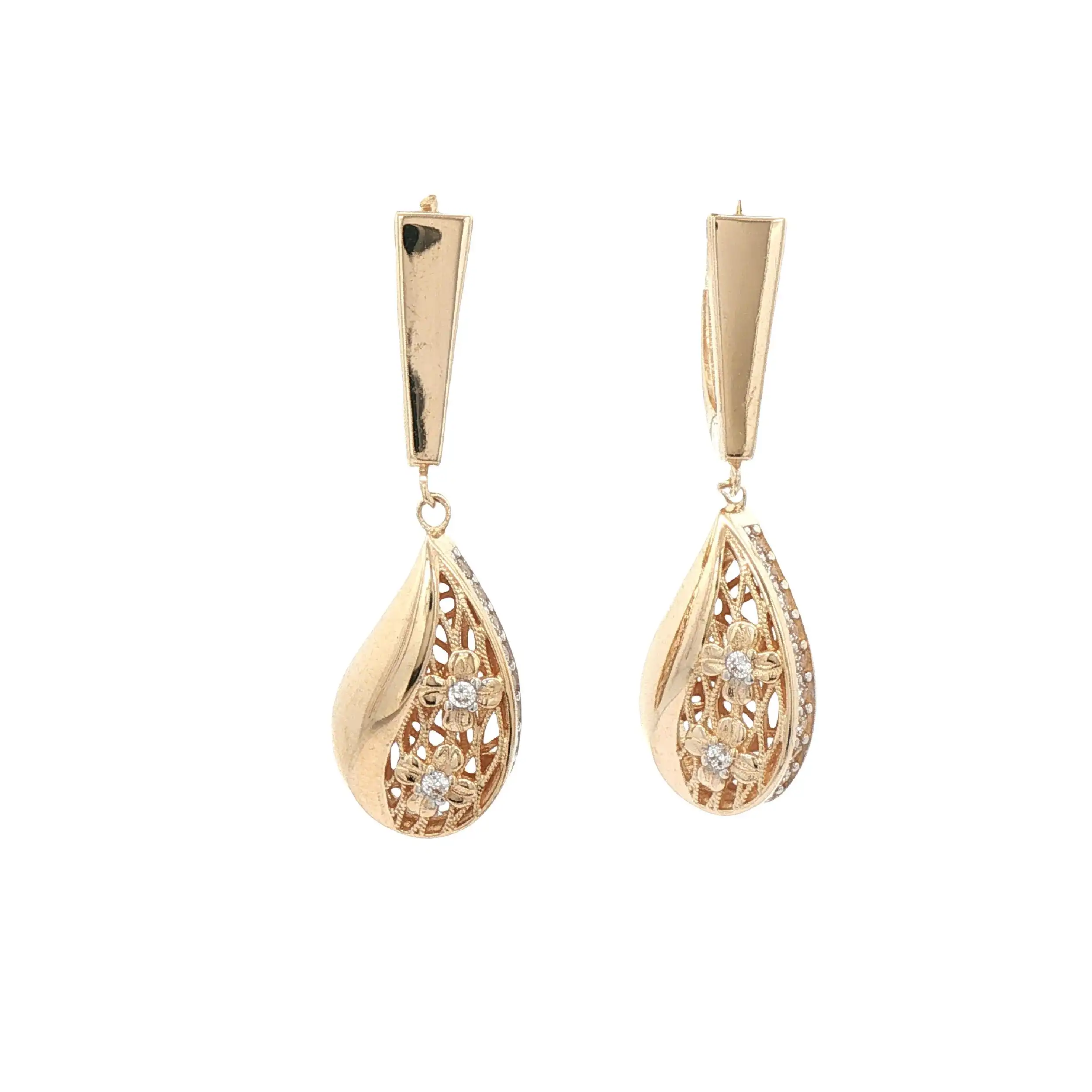 Ohrhänger Gelbgold mit Zirkonia Ohrhänger Gelbgold mit Zirkonia