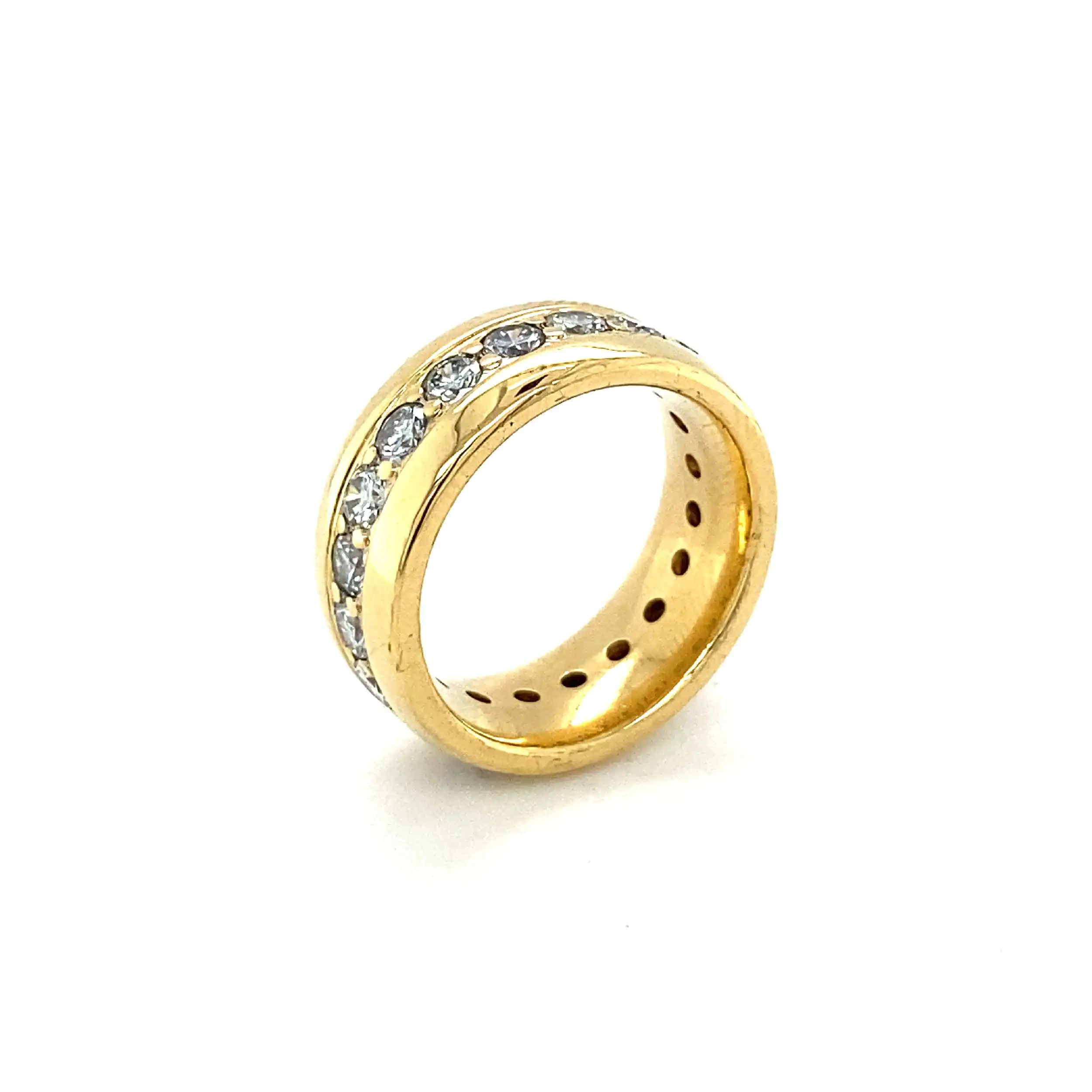 Memory Bicolor Ring mit Brillanten, graviert mit 1,70ct.