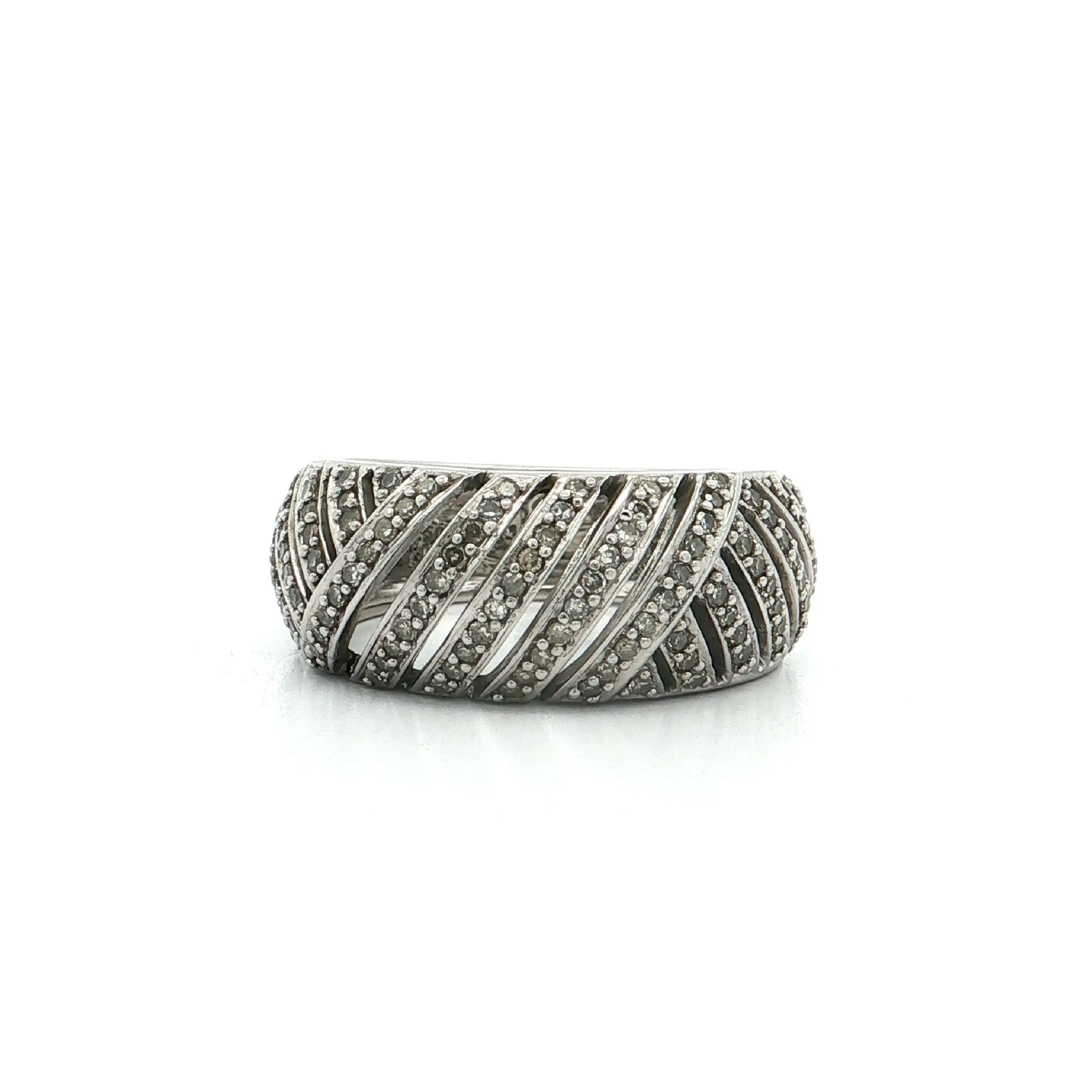 Ring Weißgold mit Diamanten, graviert mit 0,50ct