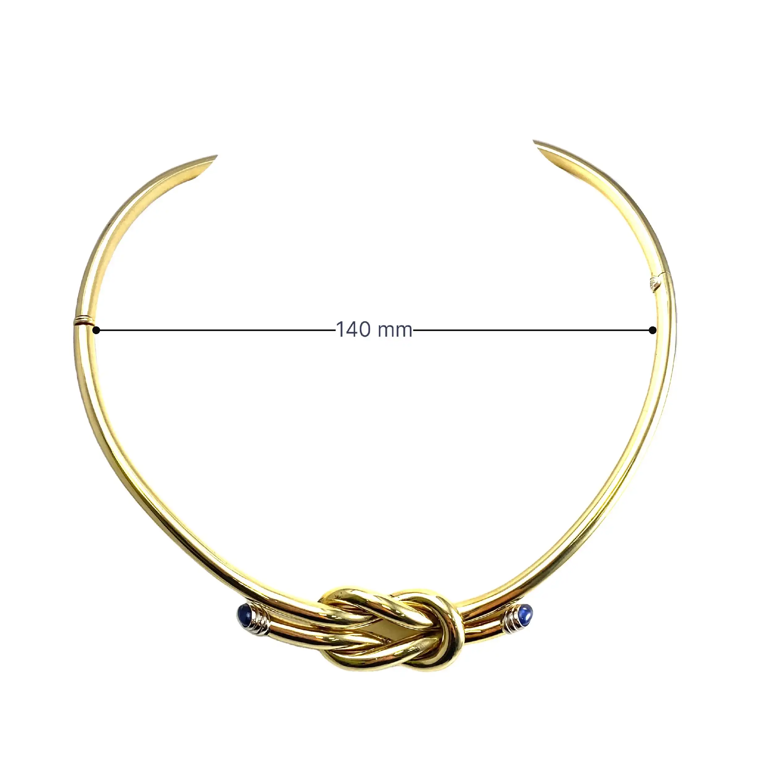 Halsreif Gelbgold mit Saphir-Cabochons Halsreif Gelbgold mit Saphir-Cabochons