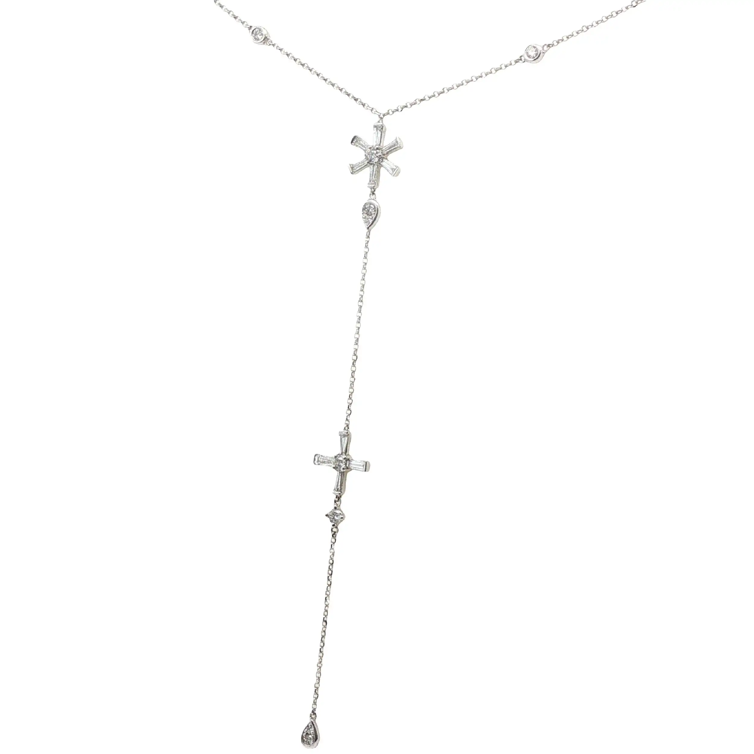 Y-Collier Weißgold mit Brillanten und Diamanten Y-Collier Weißgold mit Brillanten und Diamanten