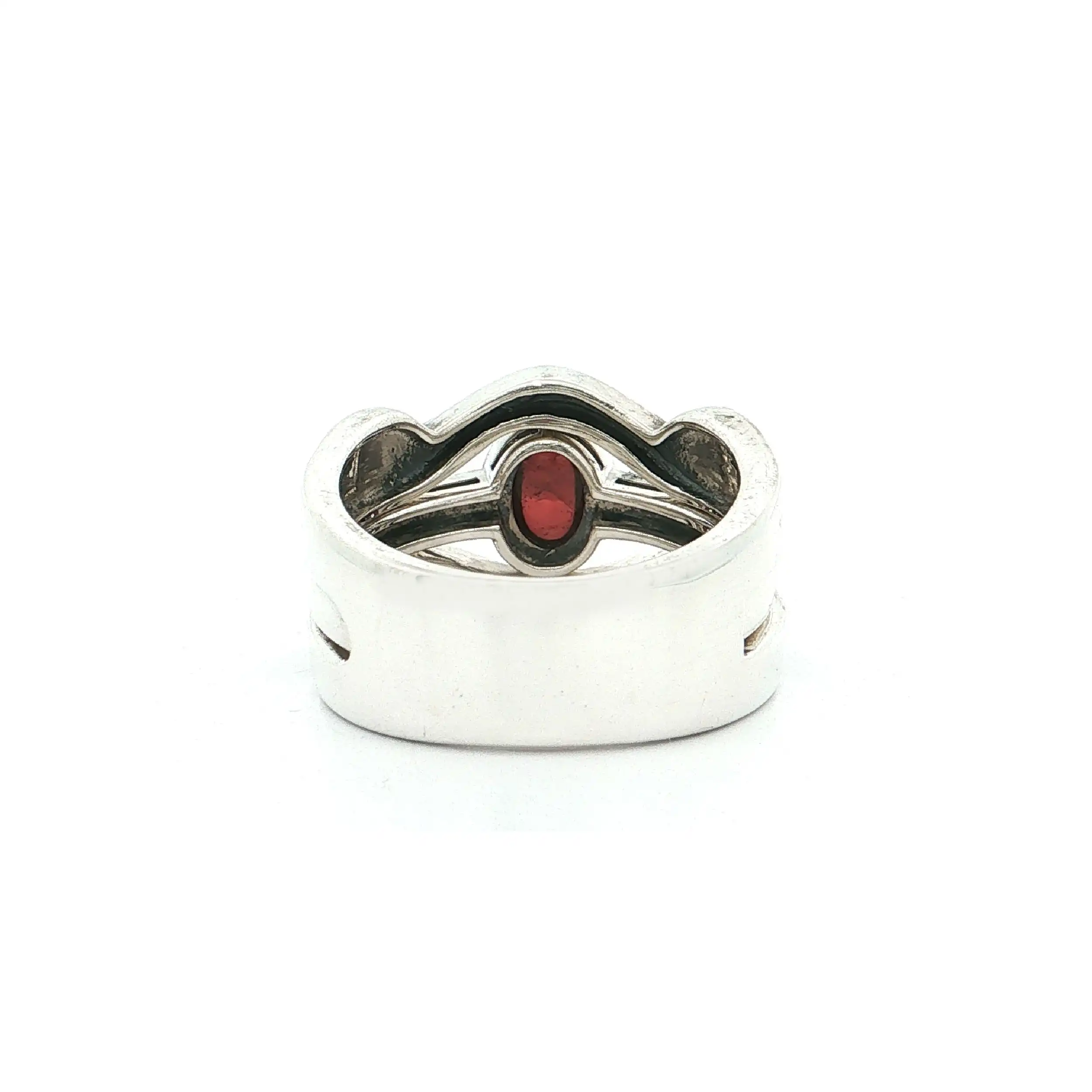 Ring Silber mit rotem Farbstein und Markasiten Ring Silber mit rotem Farbstein und Markasiten