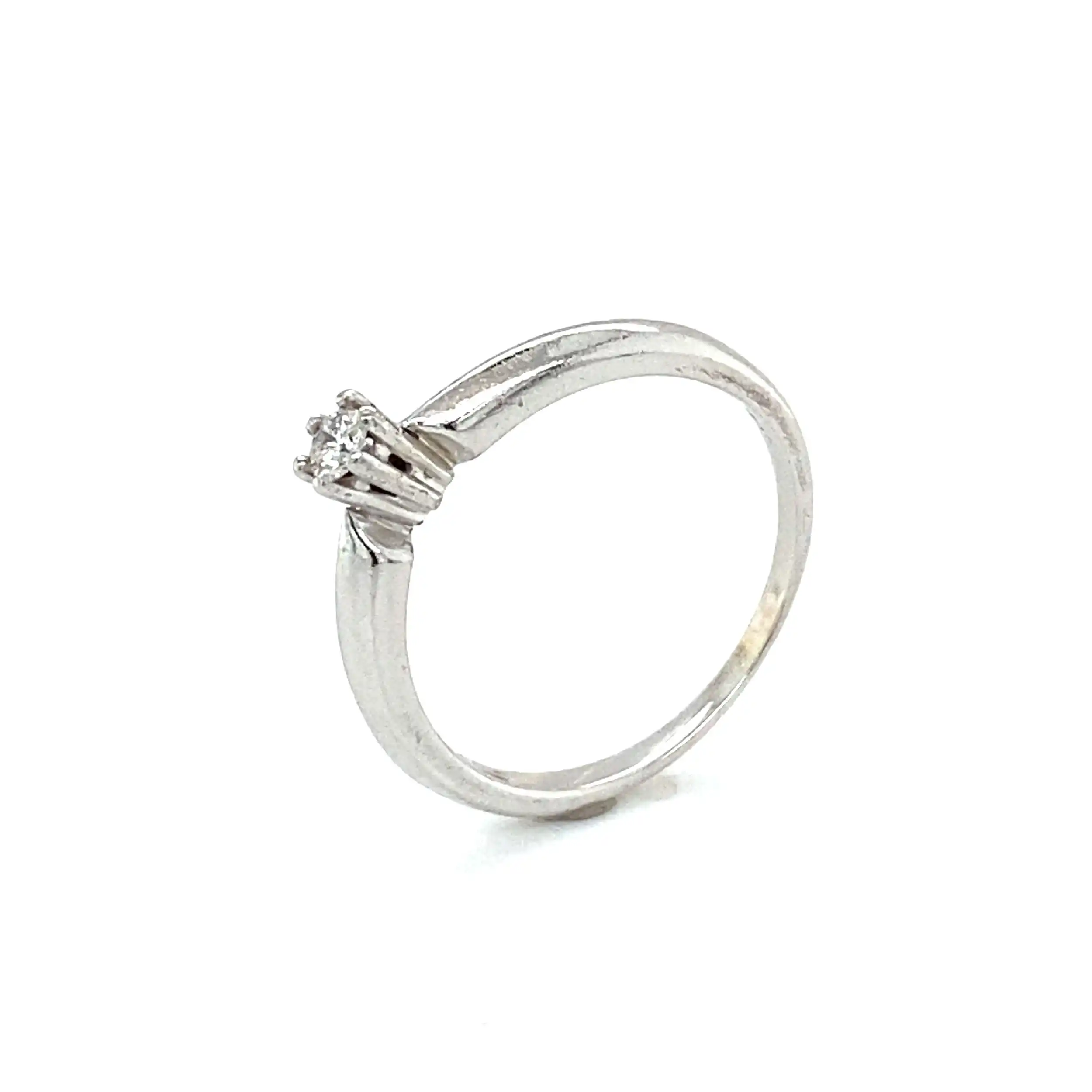 Ring Weißgold mit Brillant, graviert mit 0,08ct Ring Weißgold mit Brillant, graviert mit 0,08ct