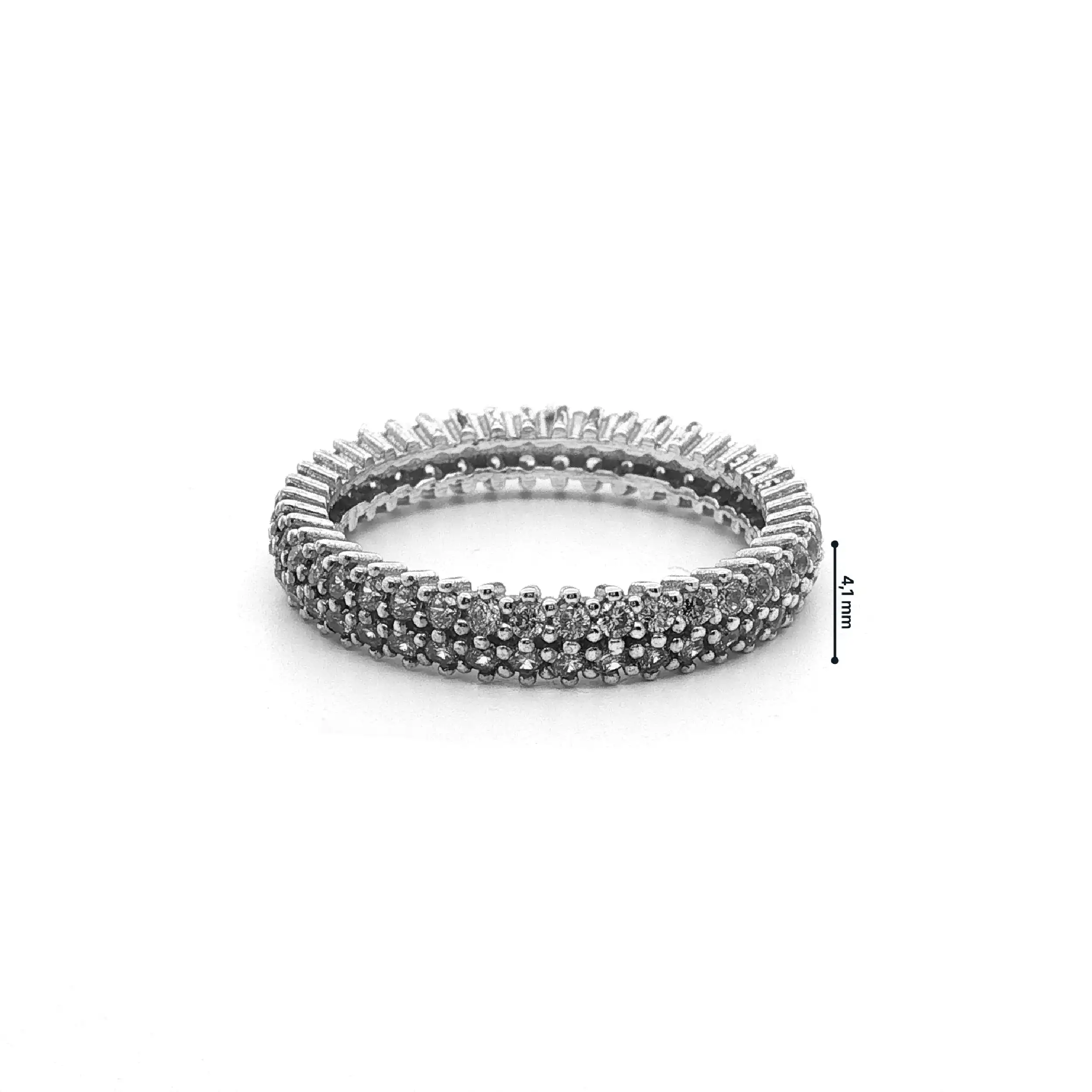 Ring Silber mit Zirkonia 2-reihig Ring Silber mit Zirkonia 2-reihig