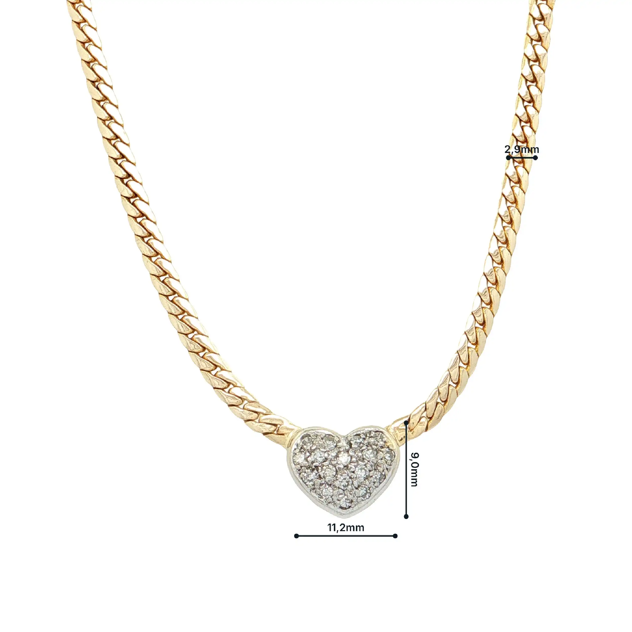 Herzcollier Bicolor mit Brillanten