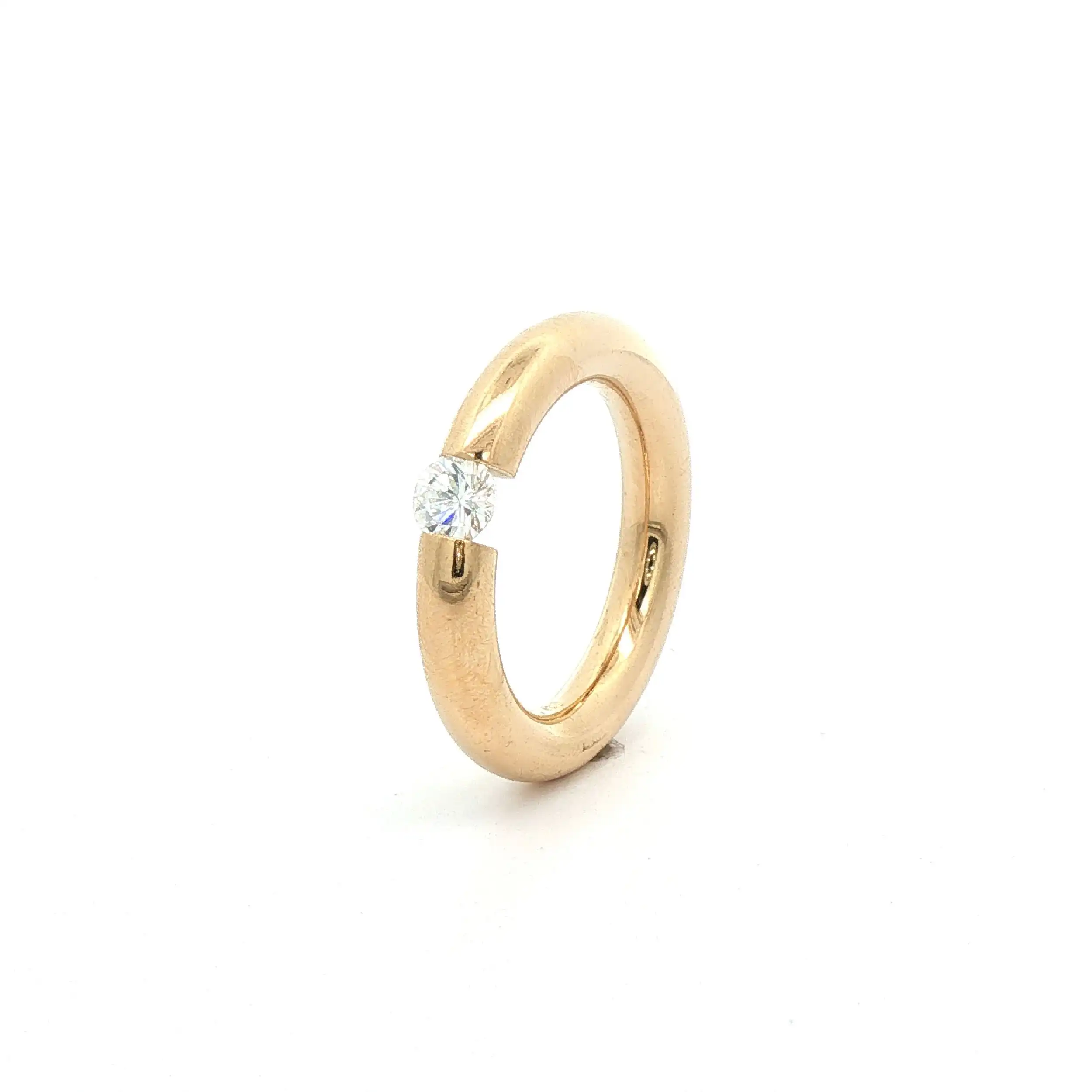 Spannring Gelbgold, graviert mit 0,25ct