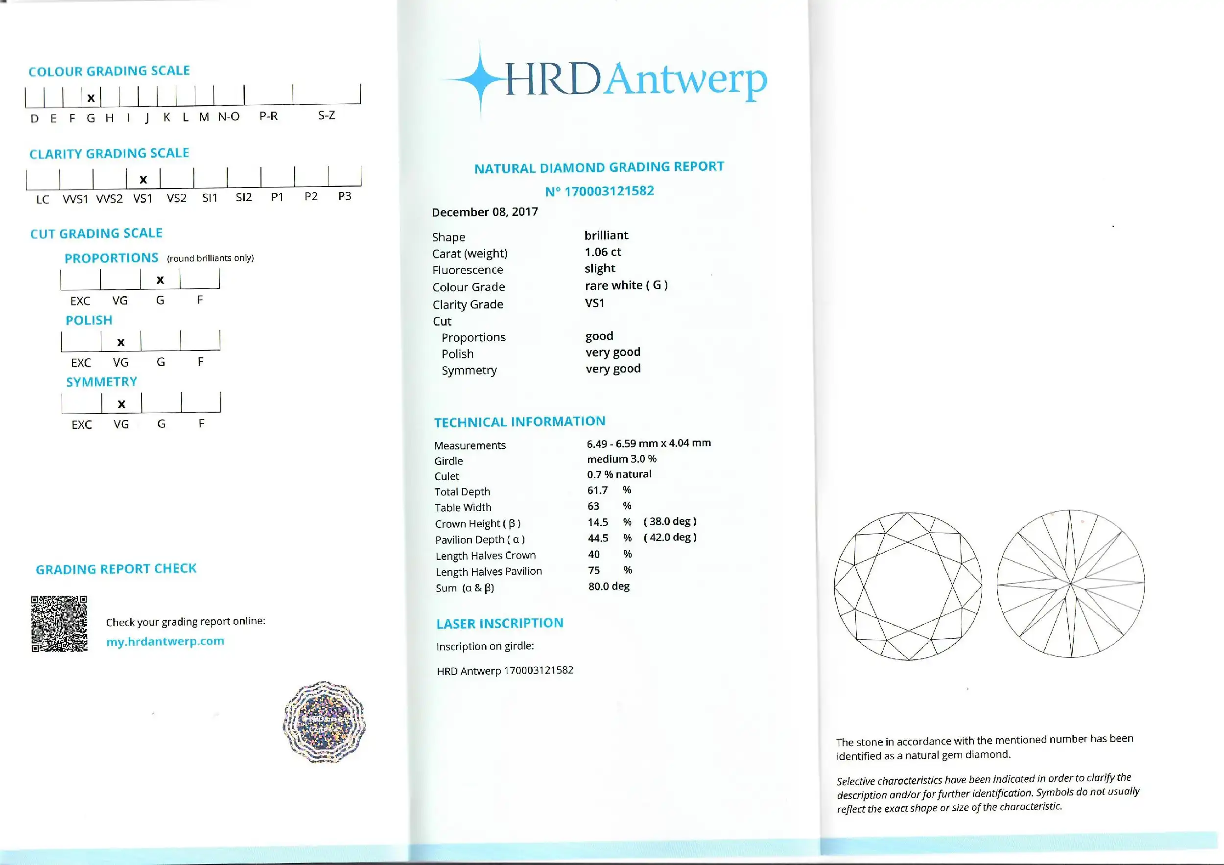 Loser Brillant 1,06 ct TW(G)/VS1 mit HRD Expertise Loser Brillant 1,06 ct TW(G)/VS1 mit HRD Expertise