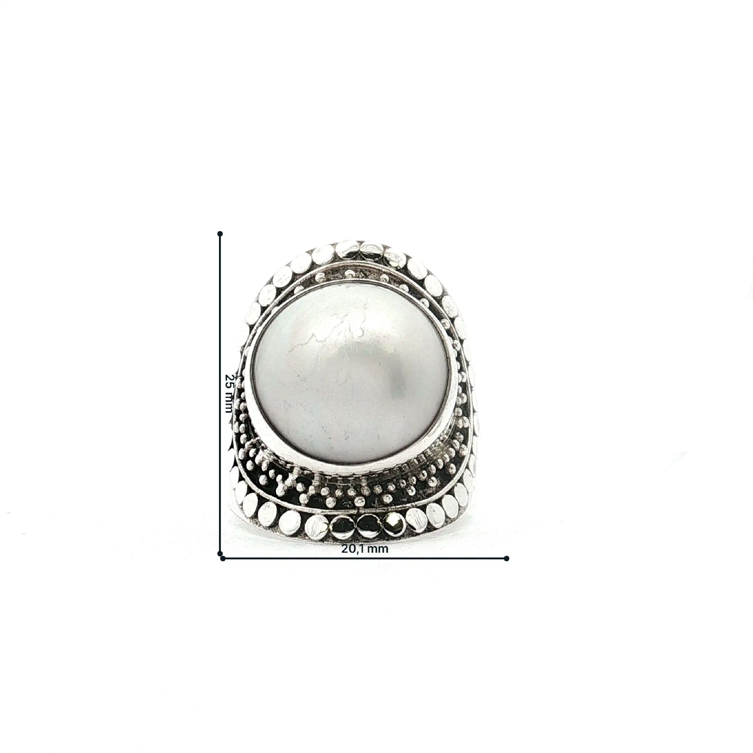 Ring Silber mit Mabéperle