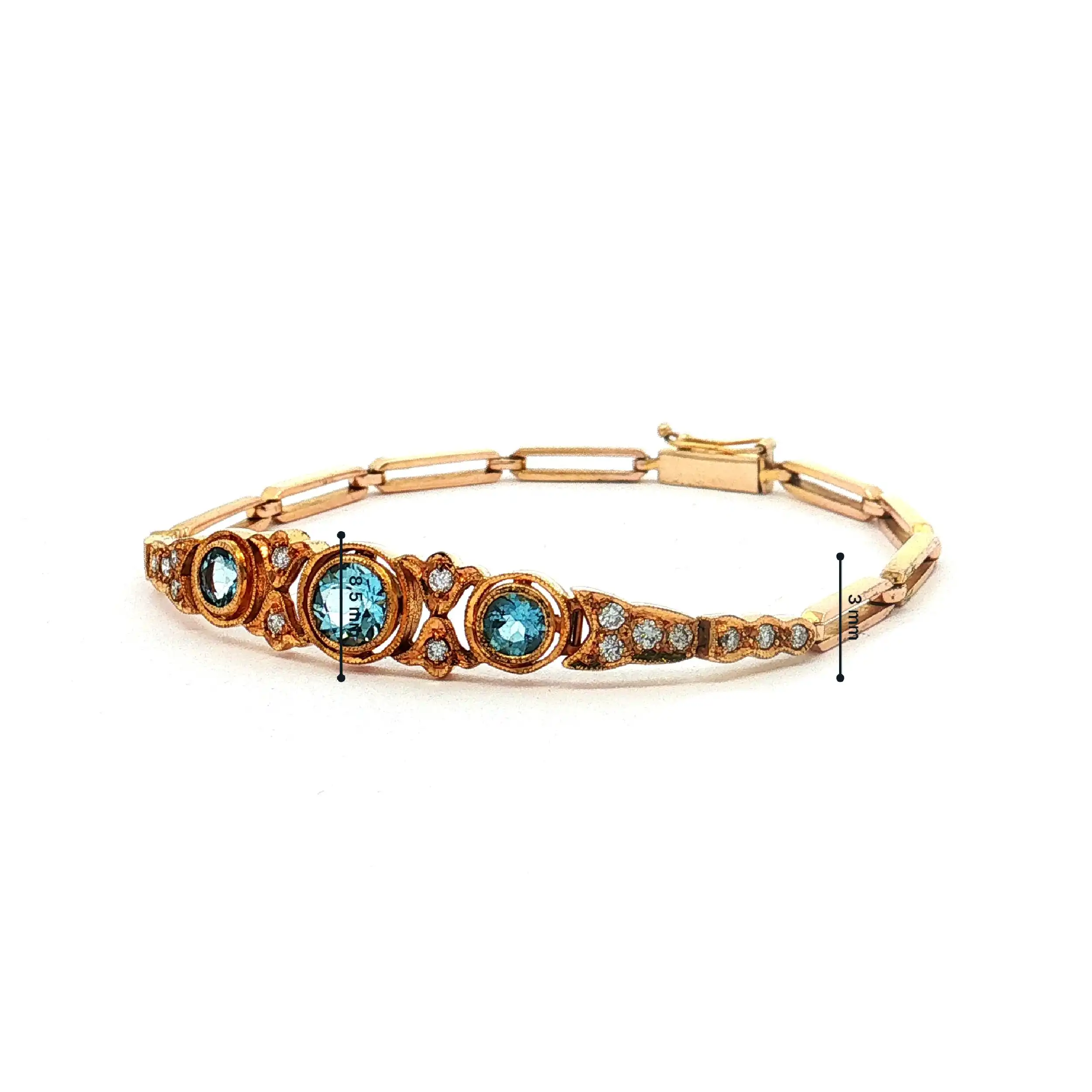 Armband Gelbgold mit Aquamarin und Brillanten