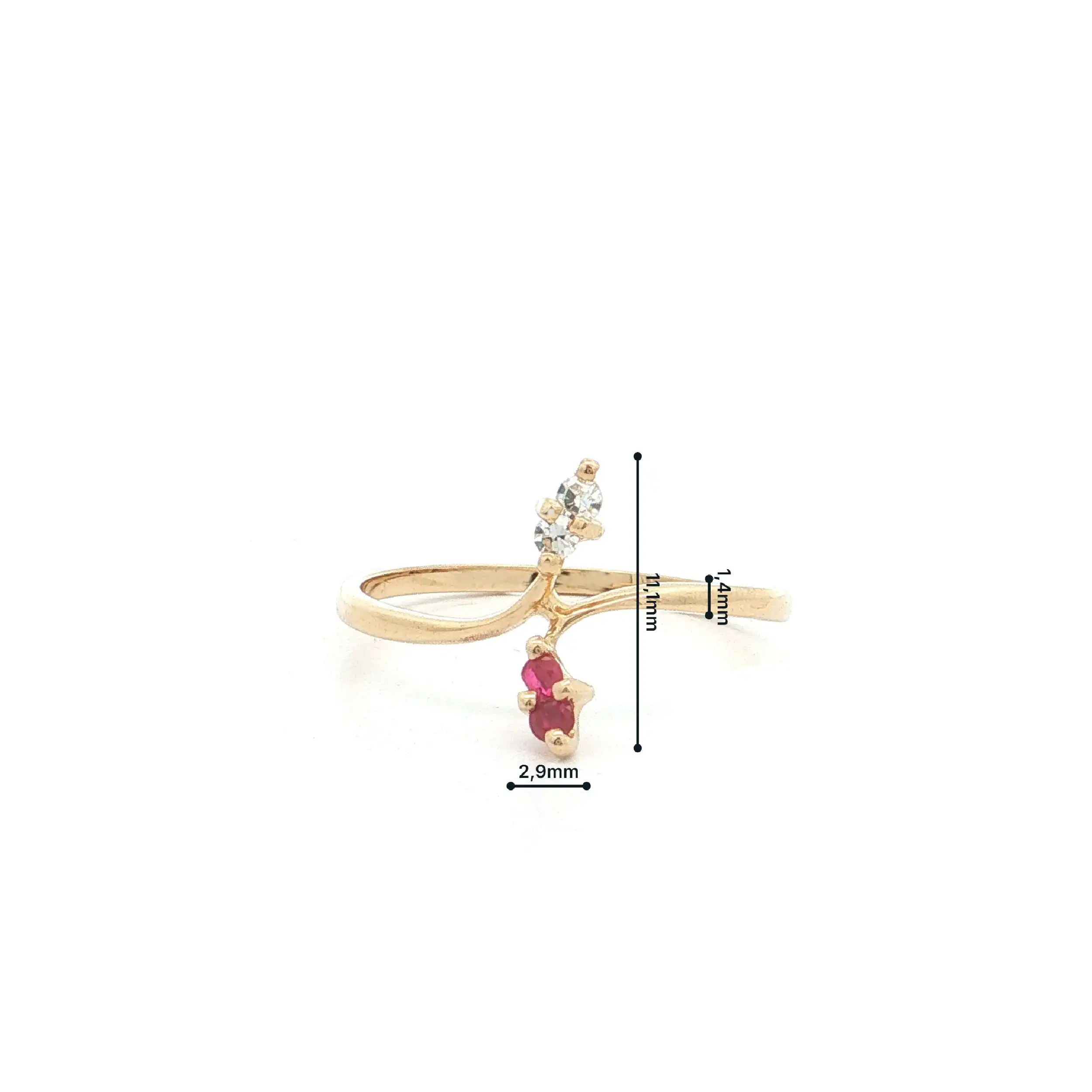 Ring Gelbgold mit Rubinen und Diamanten