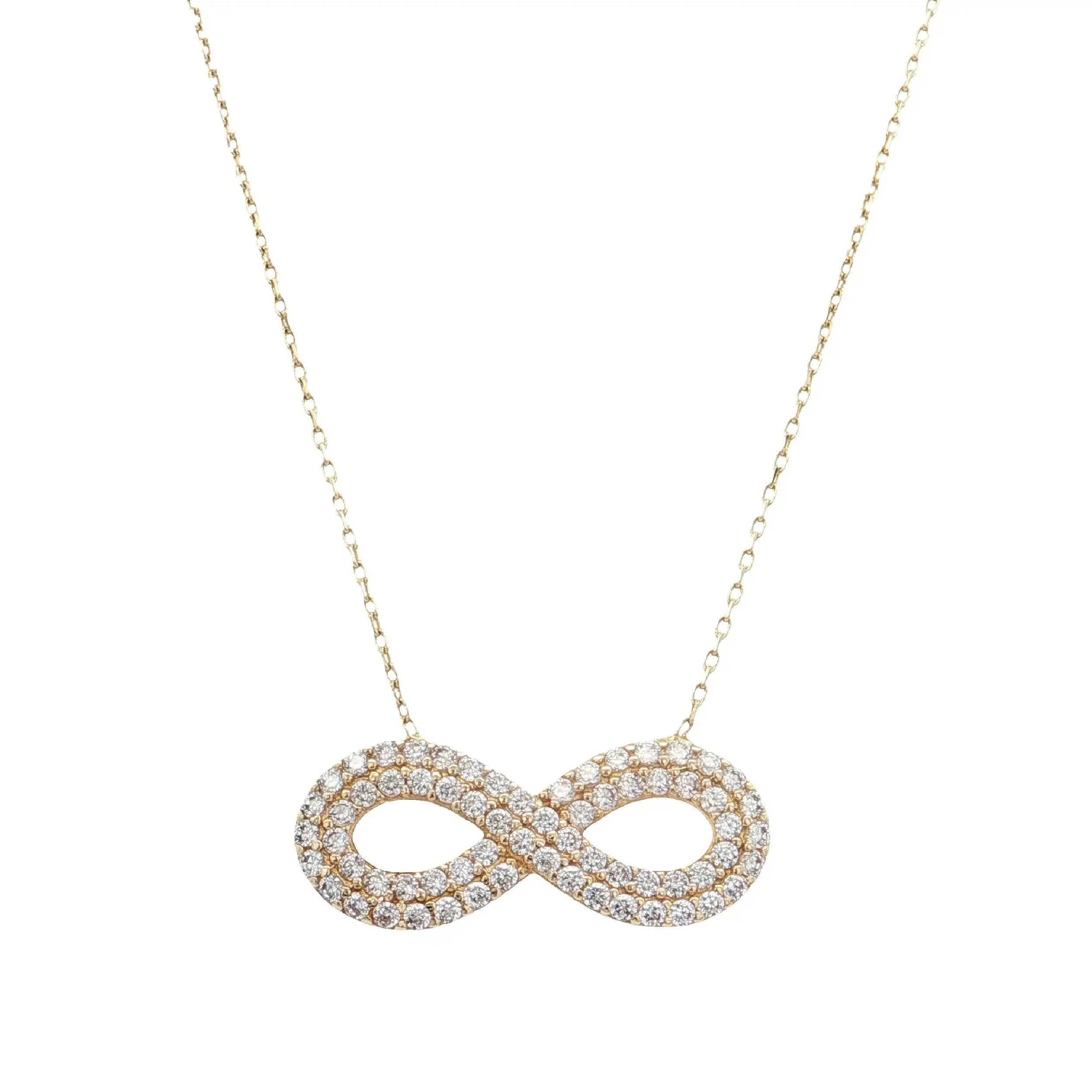Kette Gelbgold "Unendlichkeit" mit Zirkonia Kette Gelbgold "Unendlichkeit" mit Zirkonia