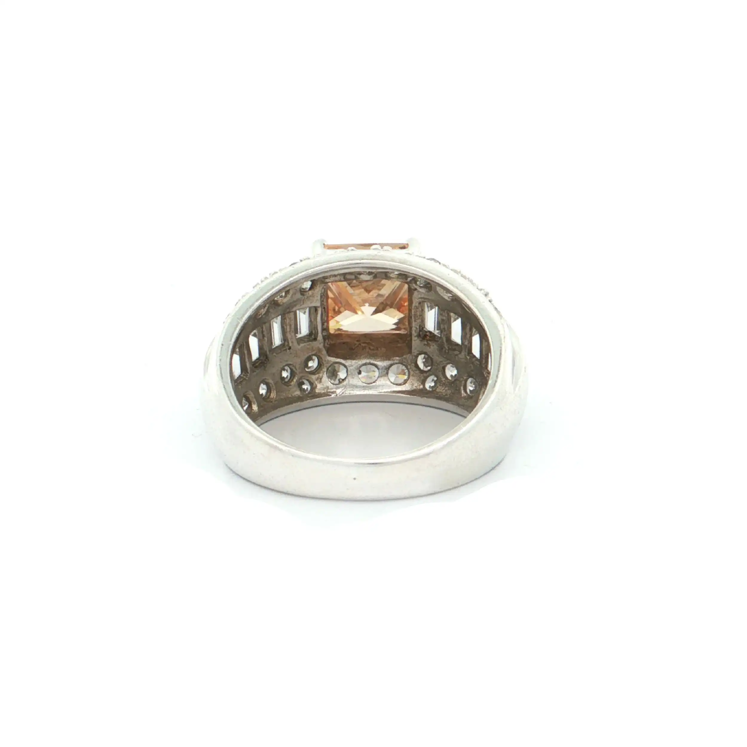 Ring Silber mit Farbstein und Zirkonia